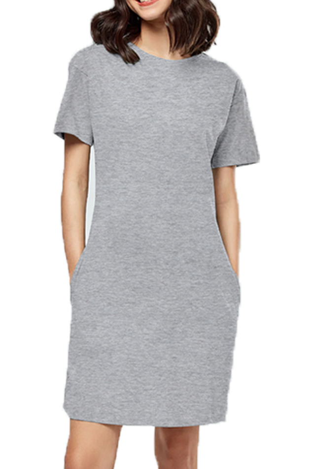 Solid T-Shirt Dress For Women