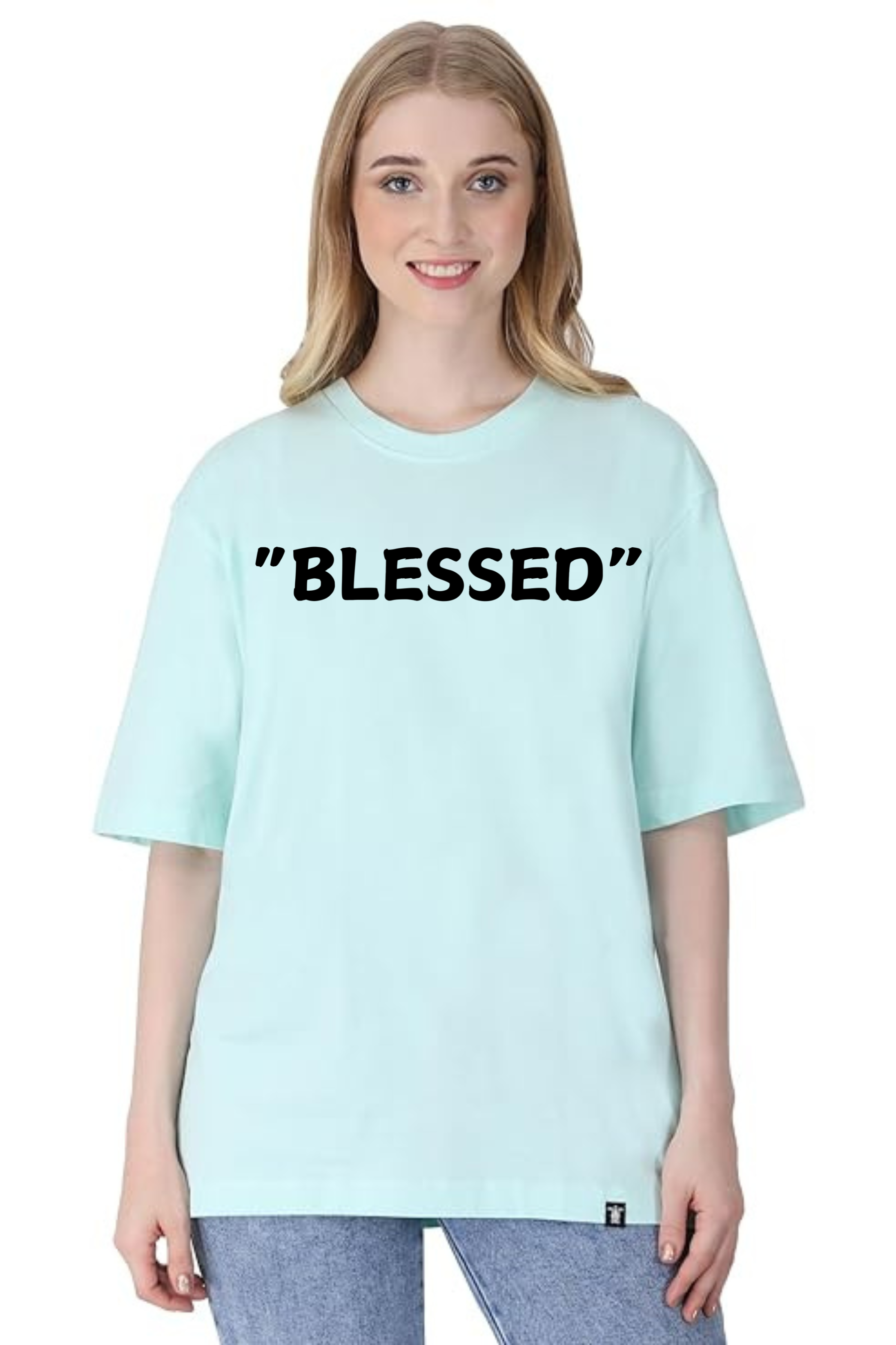 Blessed Graphic Printed Classic Oversized T-shirt For Women 240GSM]