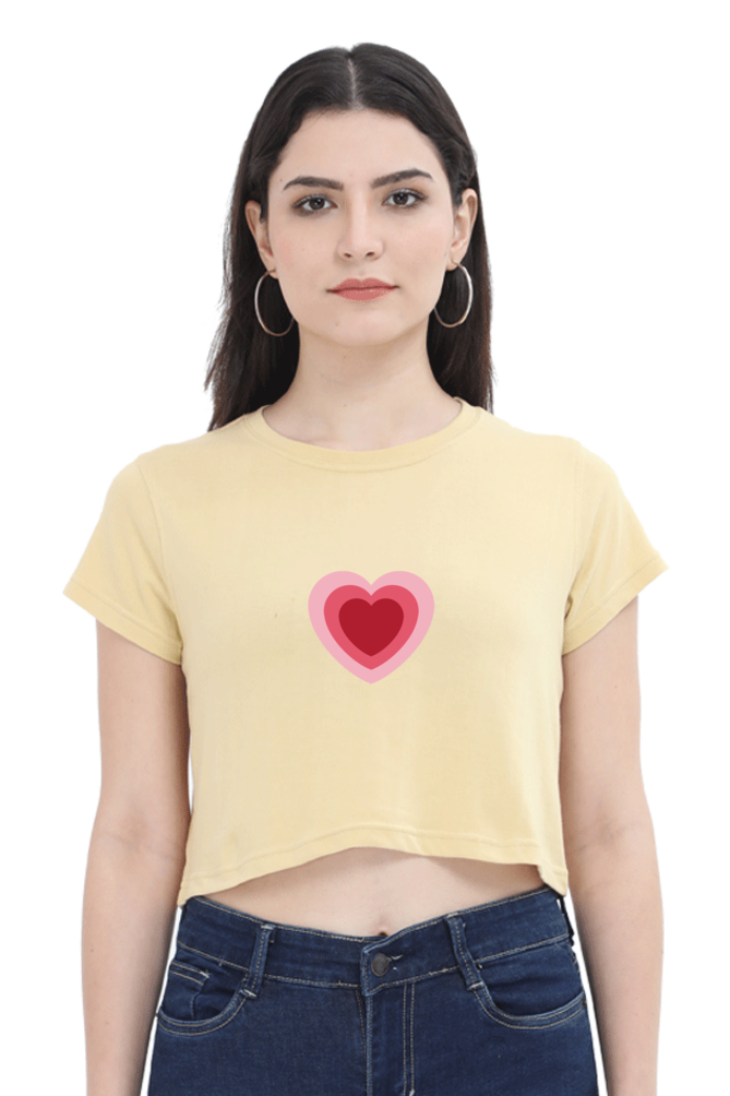 Heart Printed Crop Tops For Women