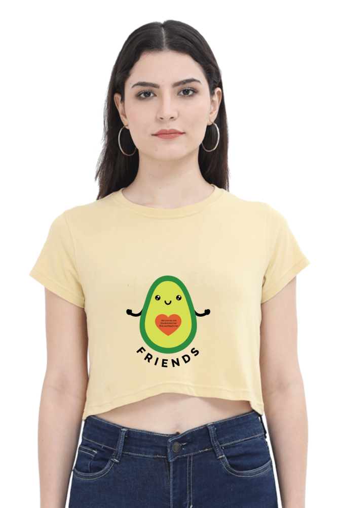 Best Friend Printed Crop Top For Women