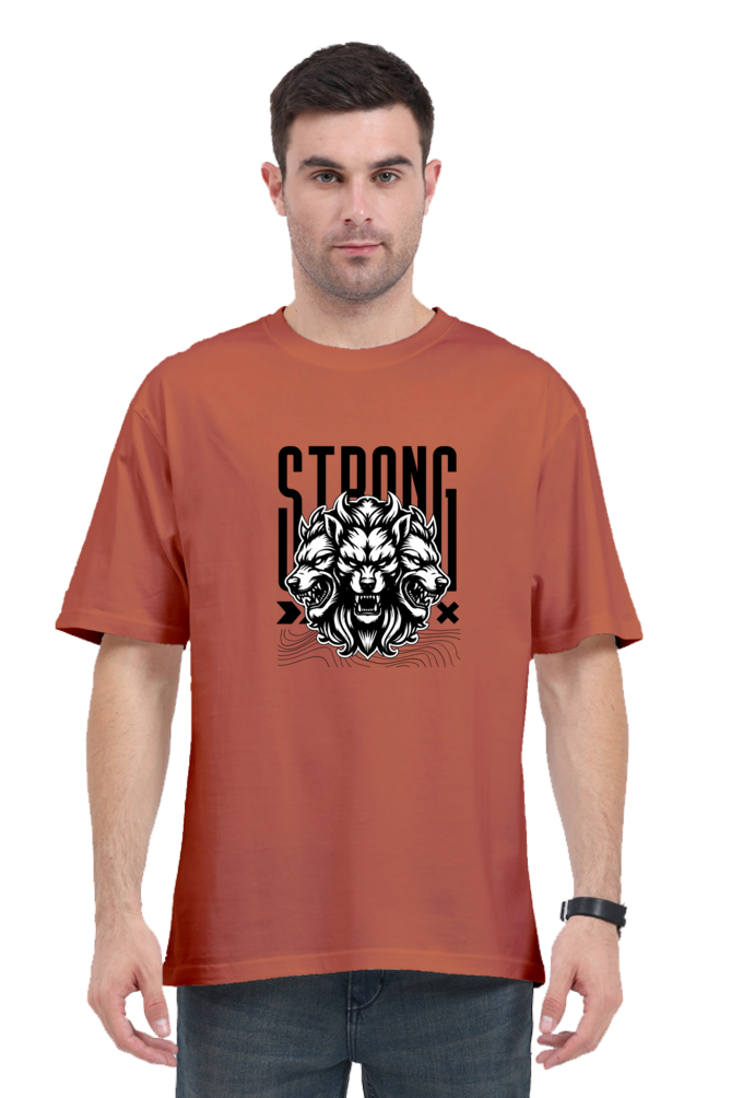 Strong Lion  Graphic Printed Classic Oversized T-shirt for Men [240GSM]
