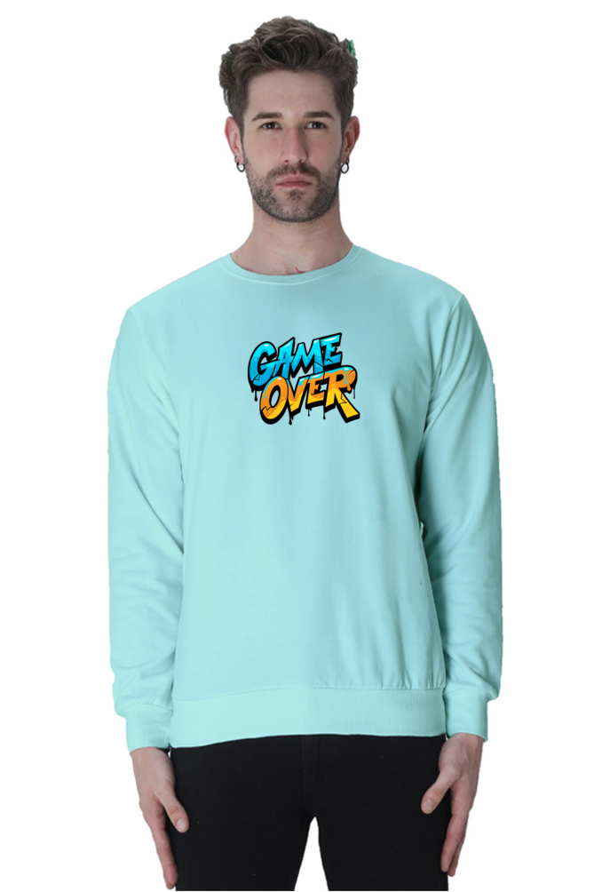Game Over Graphic Printed Sweatshirt For Men [Light Weighted 300 GSM ]