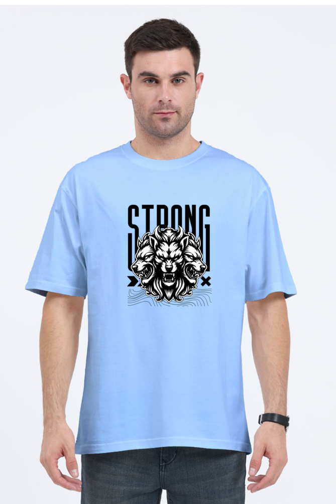 Strong Lion  Graphic Printed Classic Oversized T-shirt for Men [240GSM]