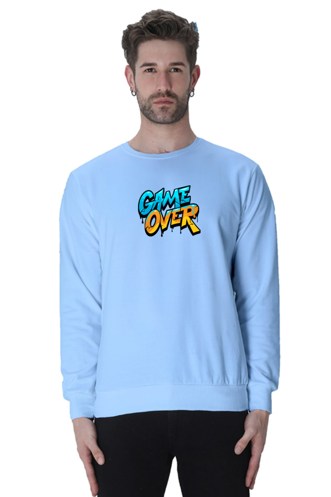 Game Over Graphic Printed Sweatshirt For Men [Light Weighted 300 GSM ]