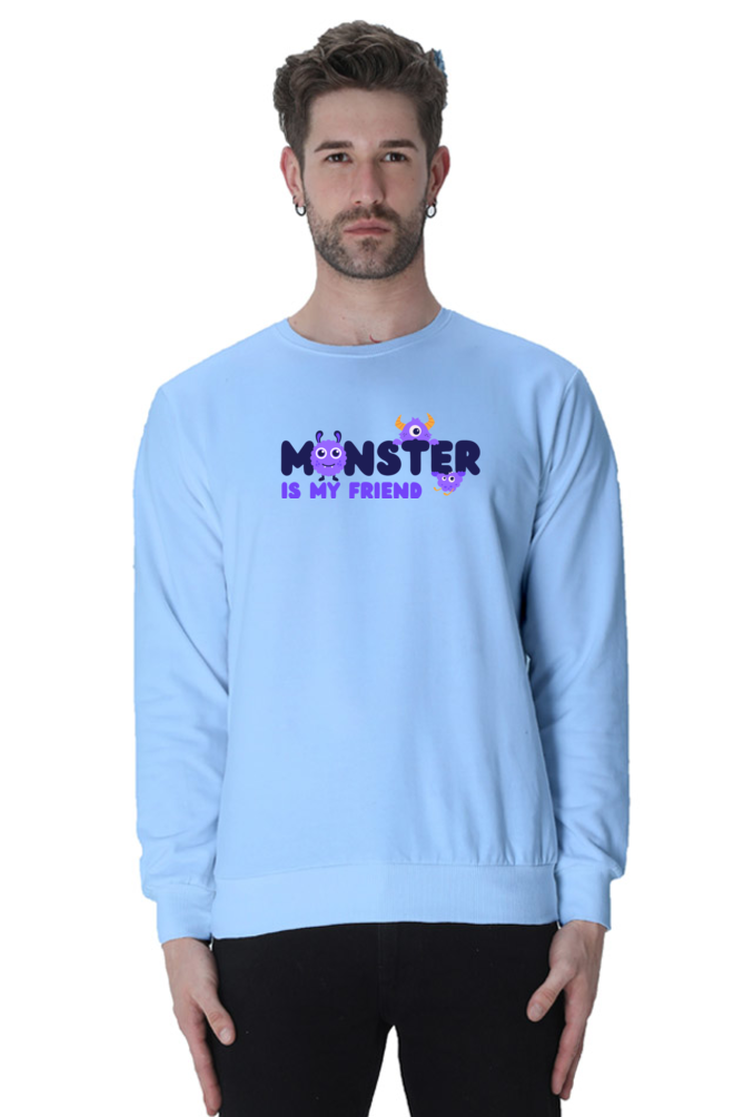 Funny Monster Graphic Printed Sweatshirt For Men [Light Weighted 300 GSM ]