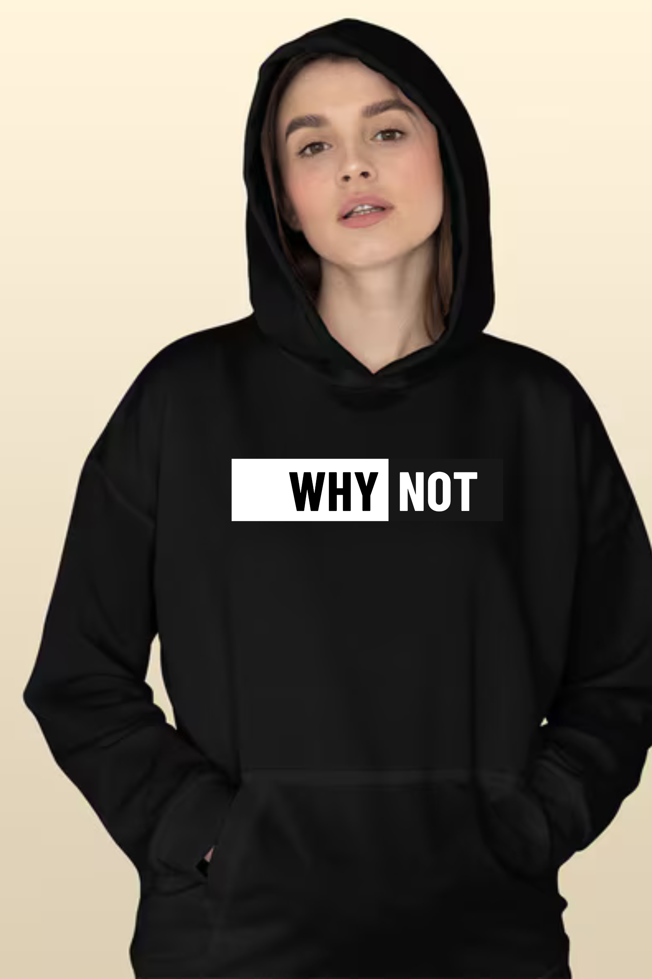 Why Not Oversized Graphic Printed Hoodie For Women [Heavyweight 400 GSM ]