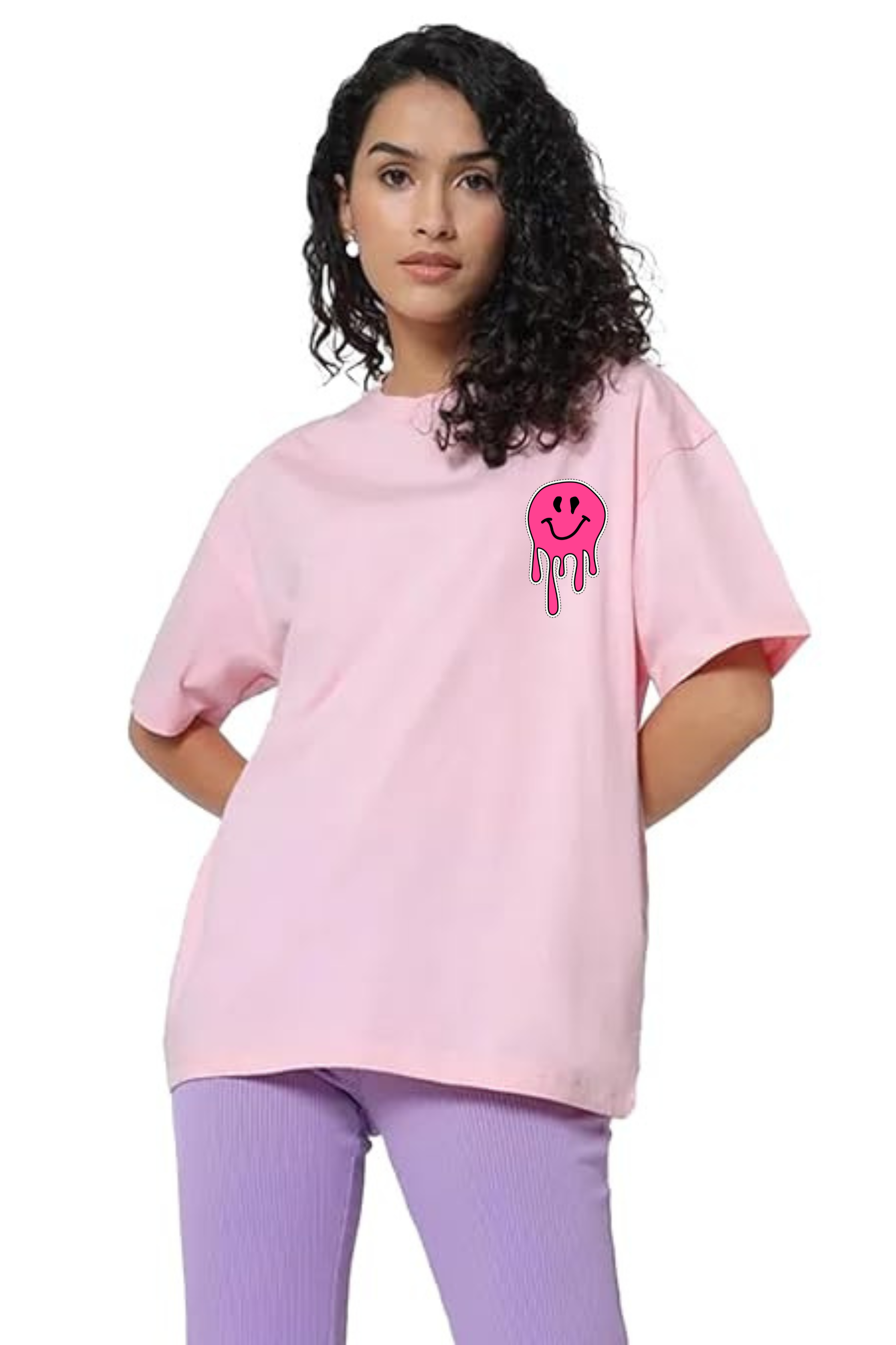 90's Vibes Classic Oversized Front and Back  Graphic Printed T-shirt for Women[240GSM]