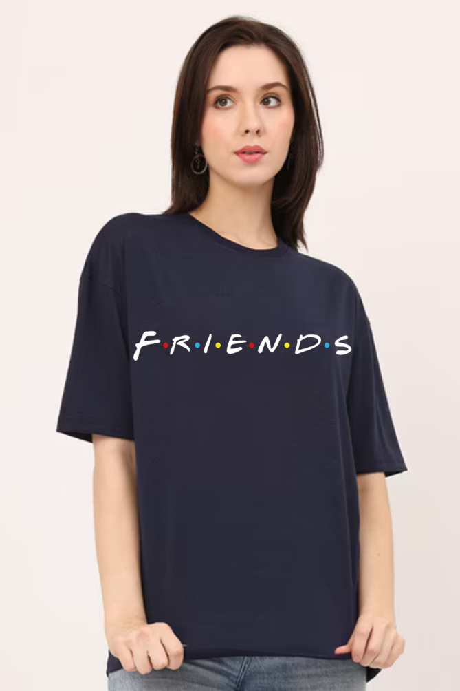 F.R.I.E.N.D.S Graphic Printed Standard Oversized T-shirt for Women [180GSM]
