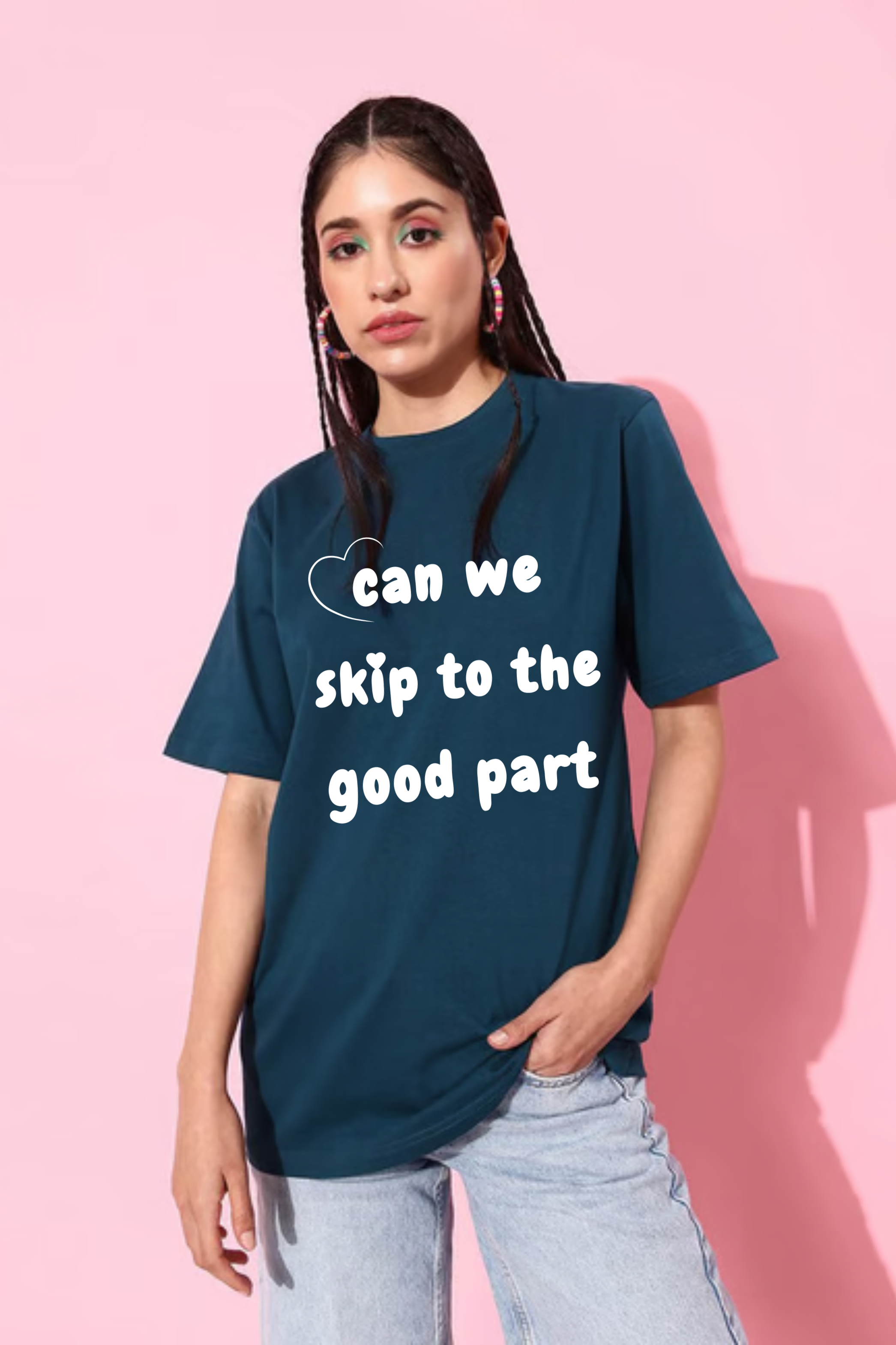 Can We Skip To The Part Graphic Printed Classic Oversized T-shirt For Women [240GSM]