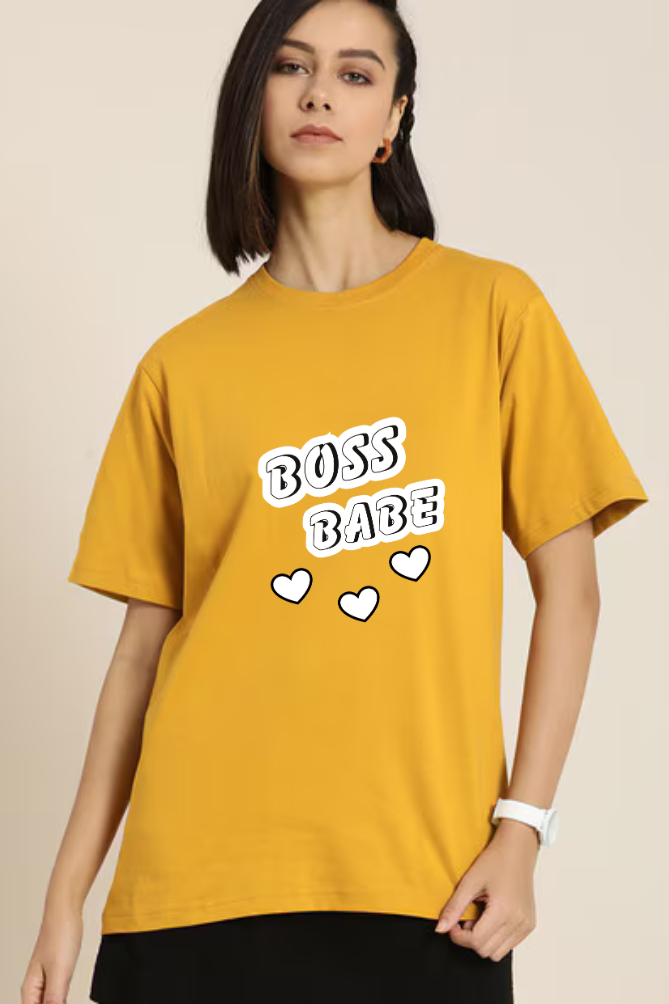 Boss Babe Classic Oversized T-shirt for Women [240 GSM]