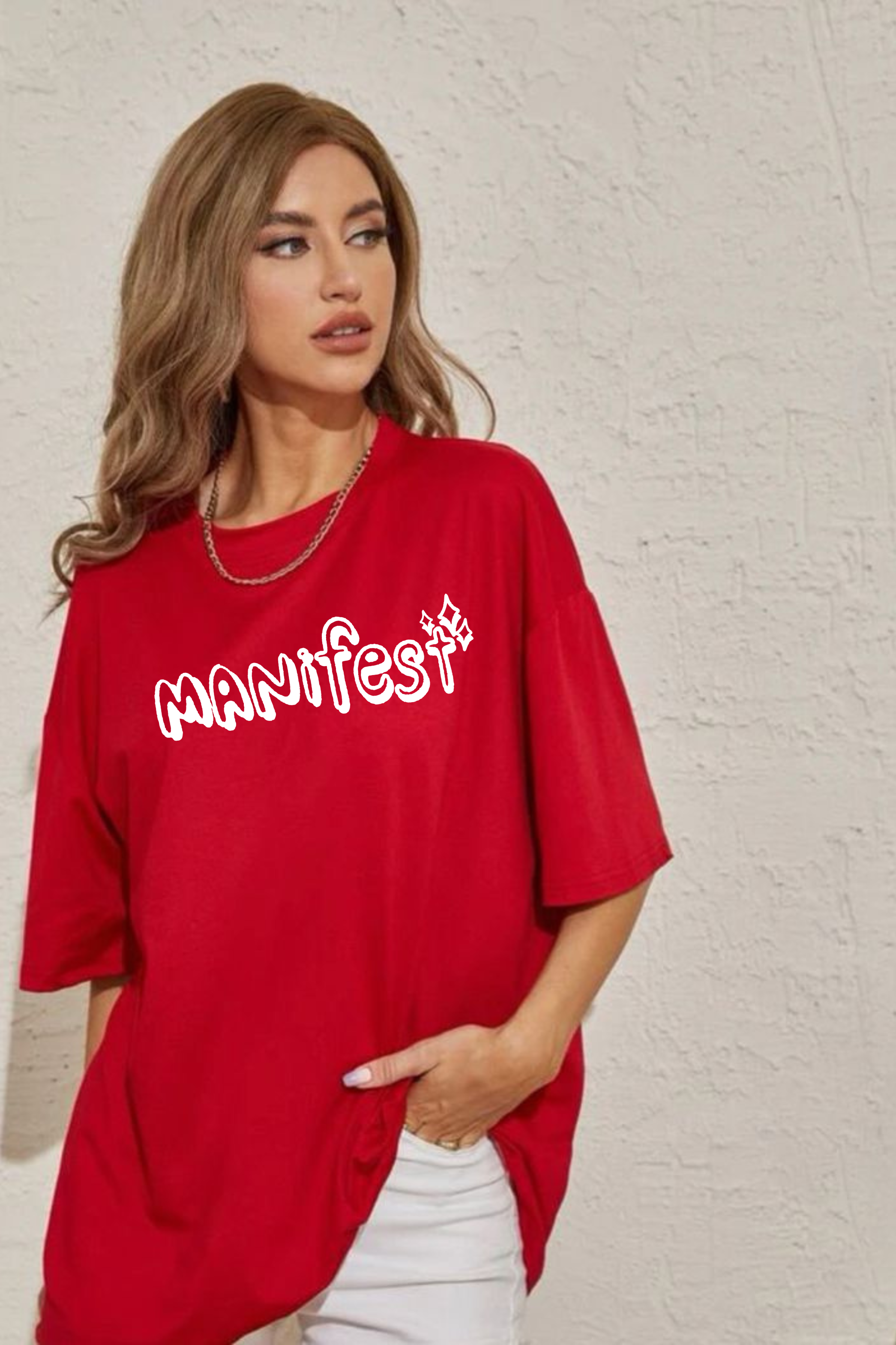 Manifest Graphic Printed Classic Oversized T-shirt For Women [240GSM]