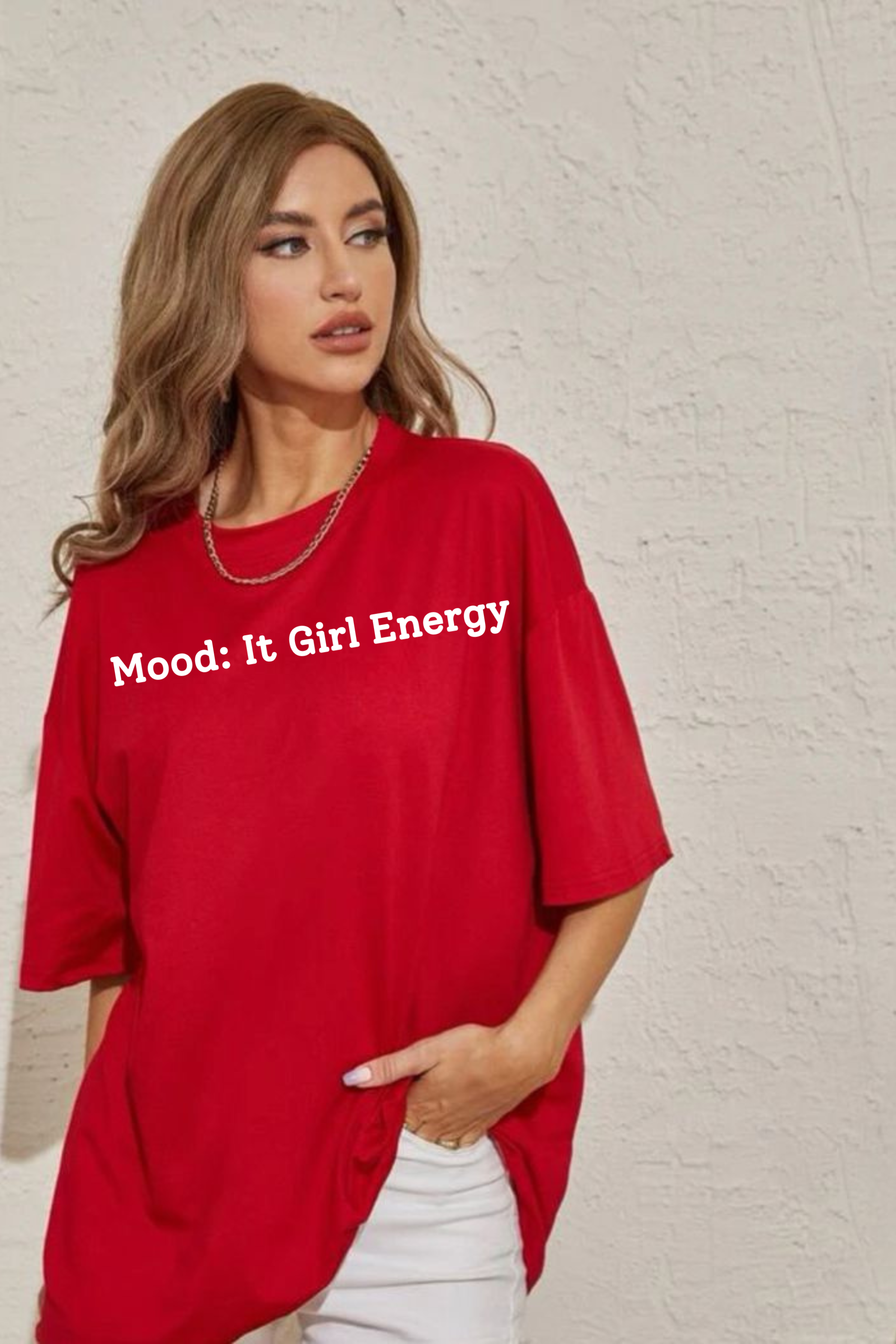 It Girl Energy Graphic Printed Classic Oversized T-shirt For Women [240GSM]