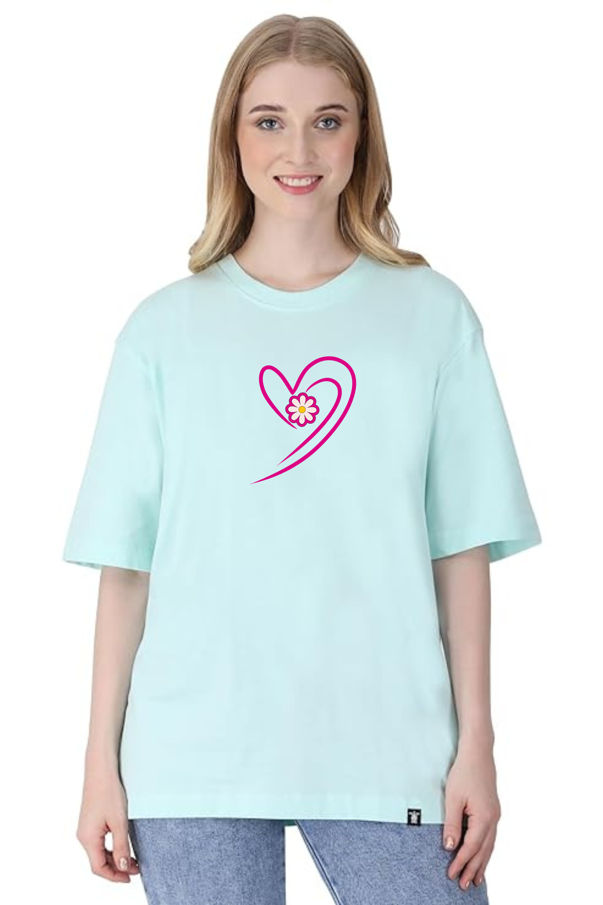 Love Never Fails  Classic Oversized Front and Back  Graphic Printed T-shirt for Women[240GSM]