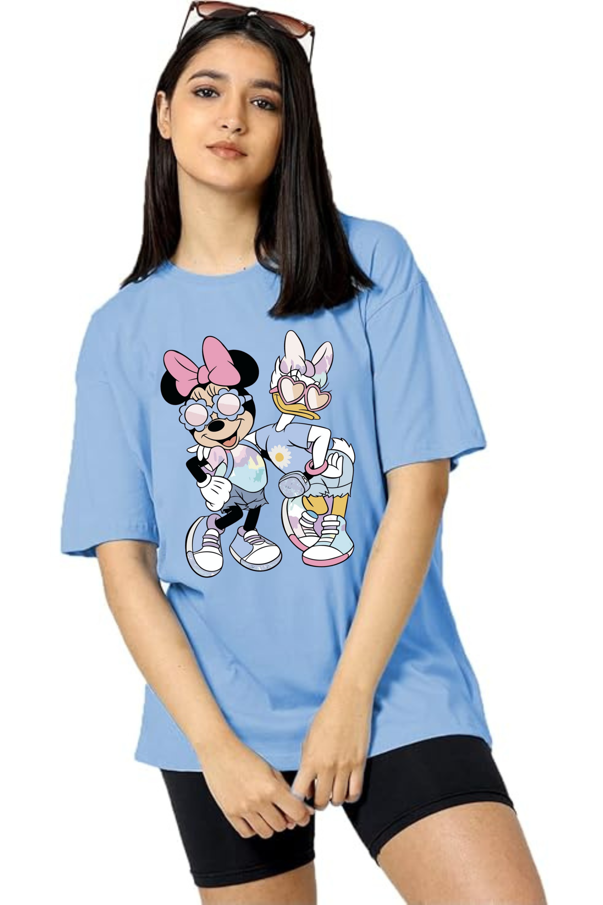 Minni & Daisy Graphic Printed Classic Oversized T-shirt For Women 240GSM]