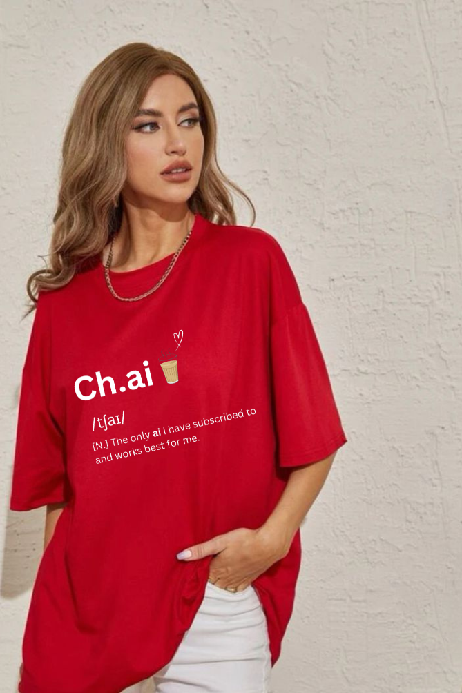 Chai Graphic Printed Classic Oversized T-shirt for Women [240GSM]