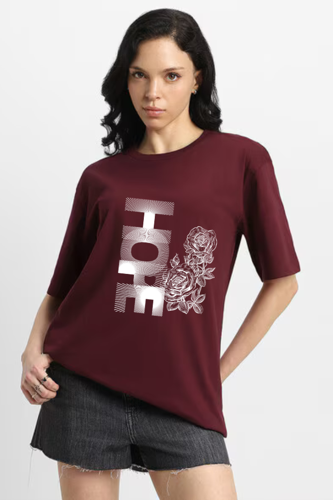 Hope Graphic Printed Classic Oversized T-shirt for Women [240GSM]
