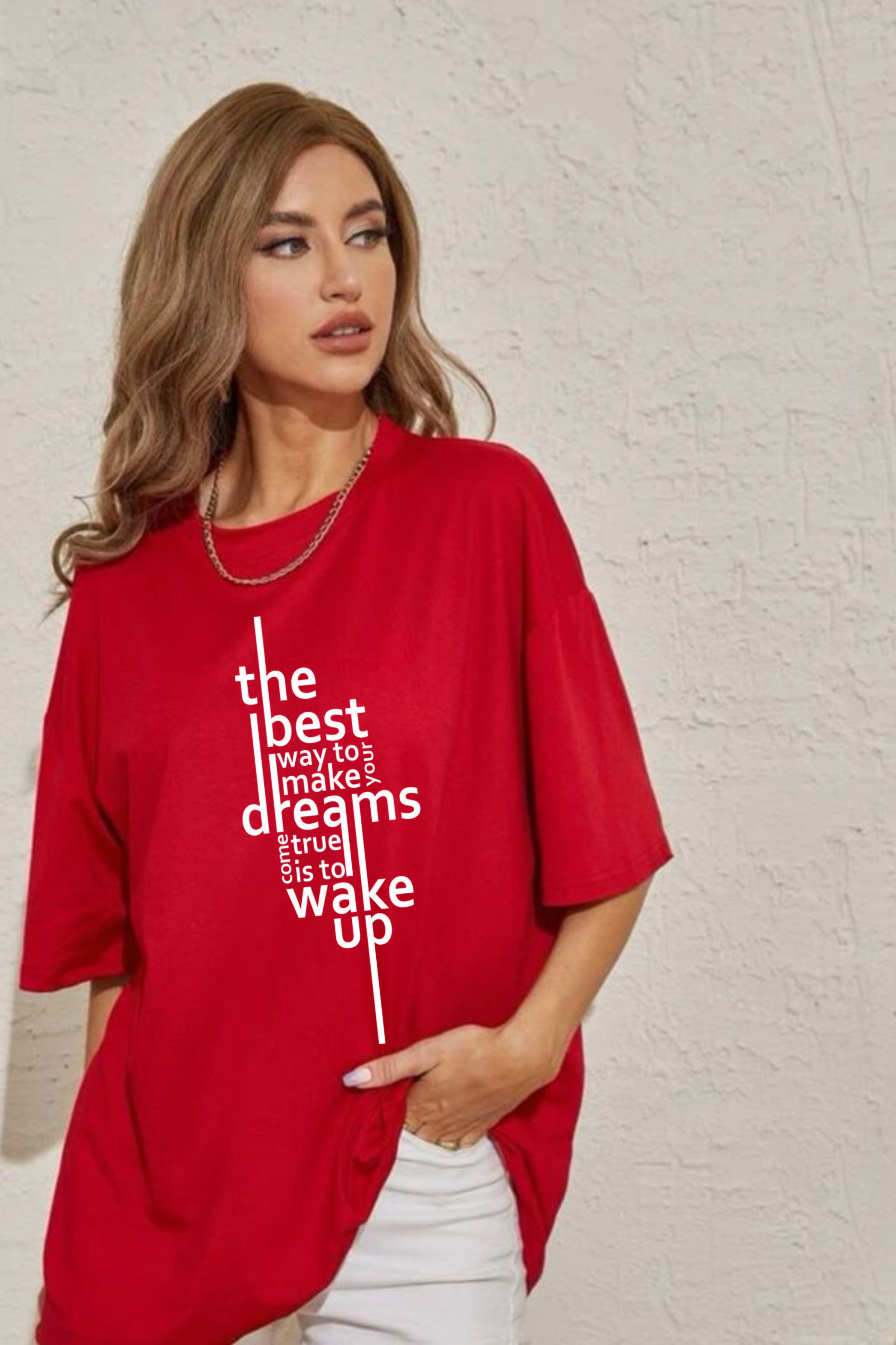 Dream Graphic Printed Classic Oversized T-shirt For Women [240GSM]