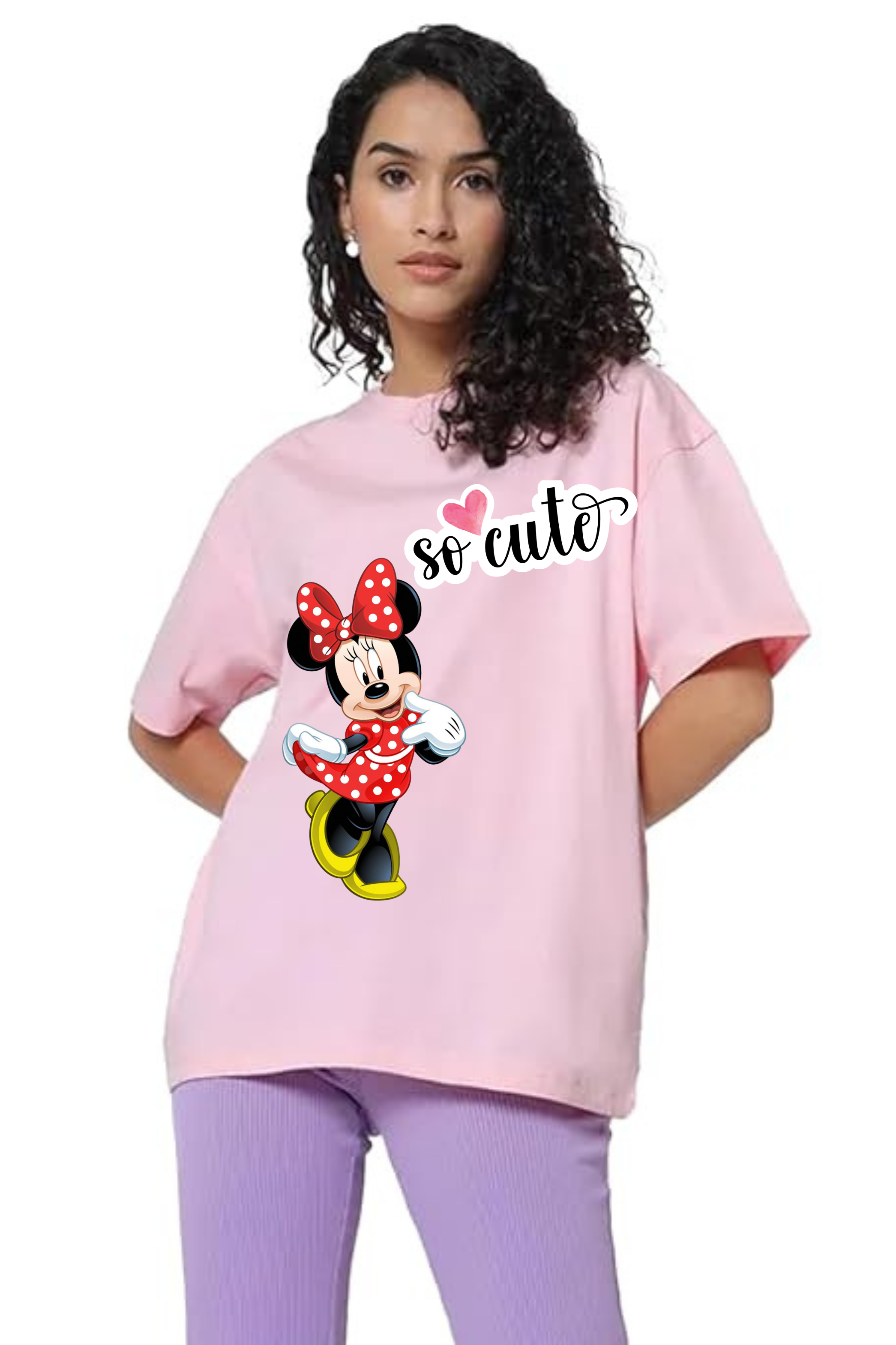So Cute Mini Graphic Classic Oversized T-shirt for Women [240 GSM]