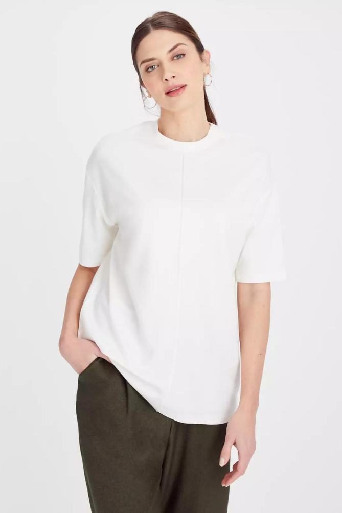 Solid Oversized Standard T-shirt for Women [180 GSM]