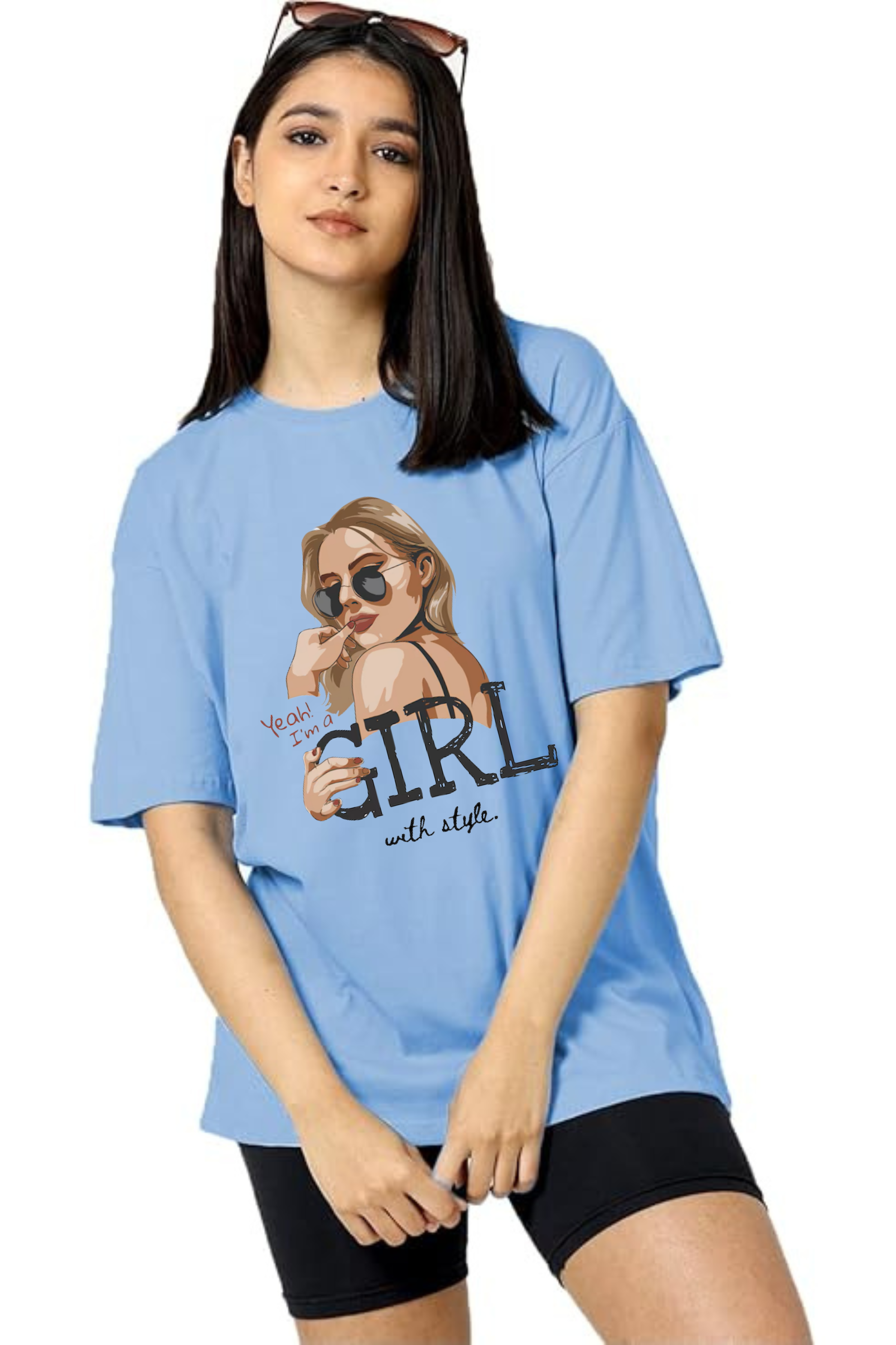 I Am Girl With Style Graphic Printed Classic Oversized T-shirt For Women [240GSM]