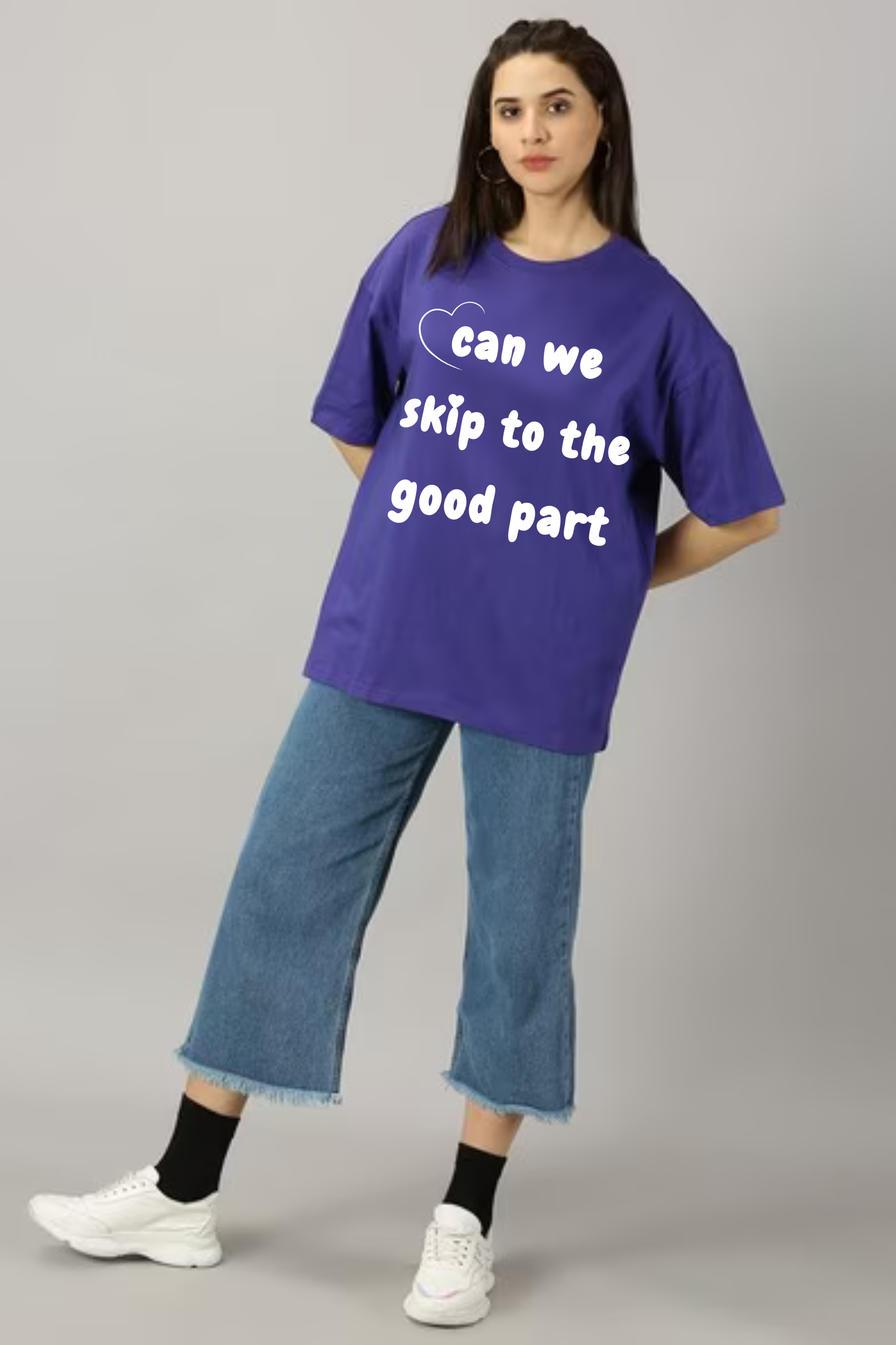 Can We Skip To The Part Graphic Printed Classic Oversized T-shirt For Women [240GSM]