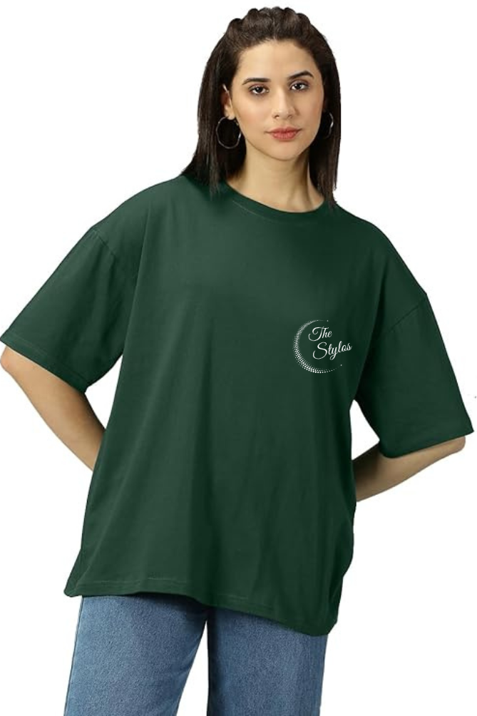 Beautiful Graphic Front And Back Printed Classic Oversized T-shirt for Women [240 GSM]