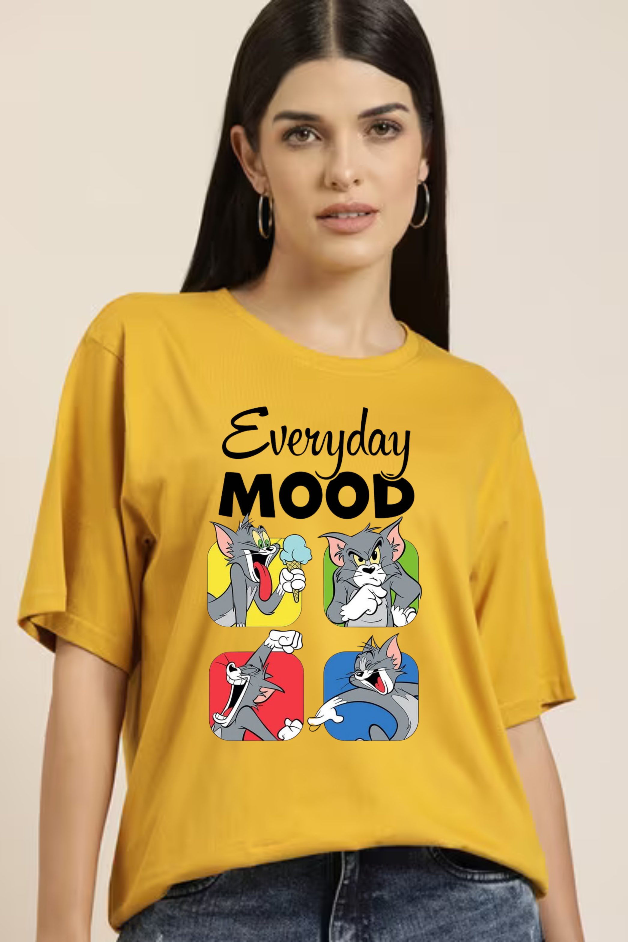 Everyday Mood Graphic Printed Classic Oversized T-shirt For Women [240GSM]