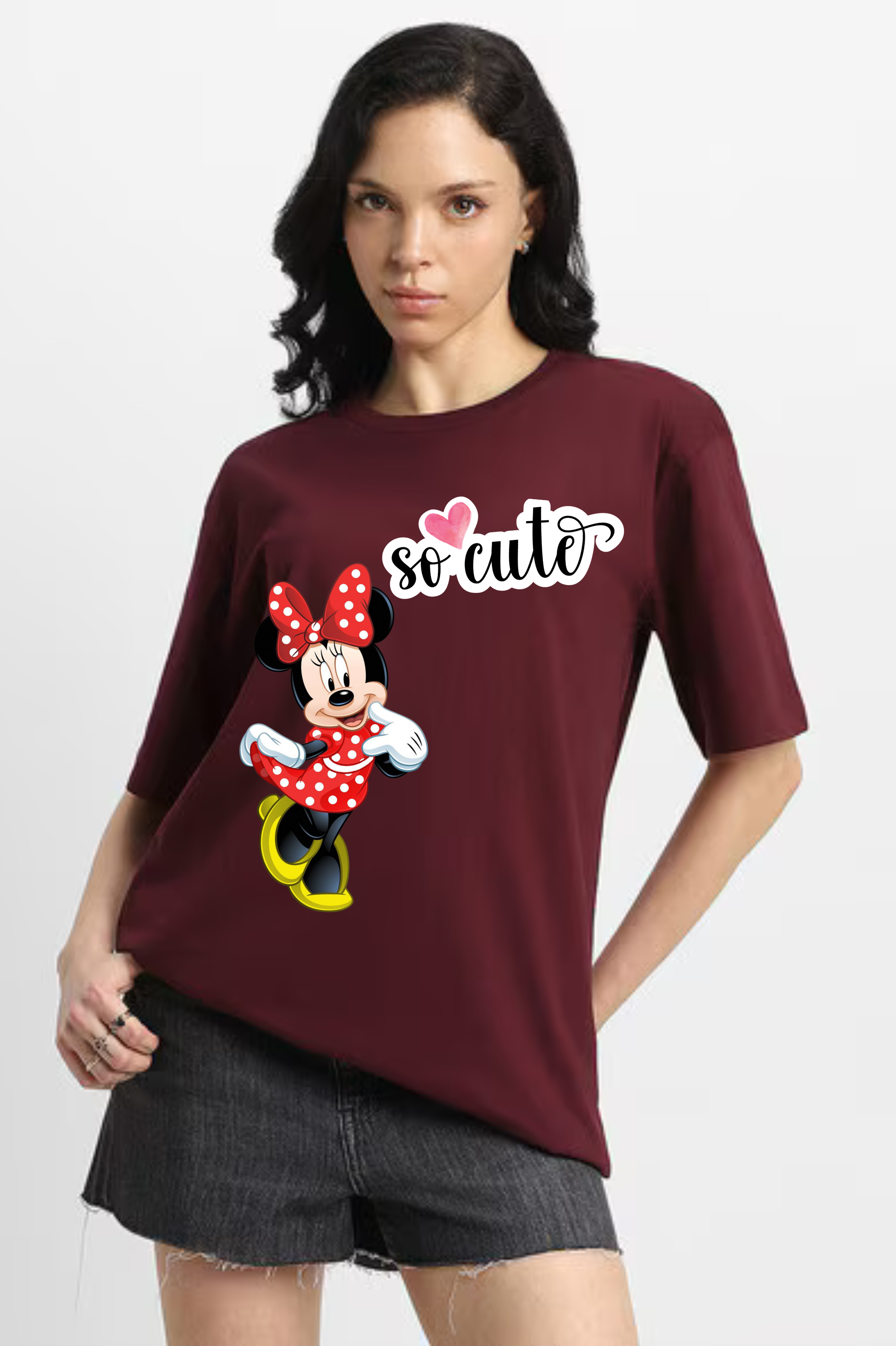 So Cute Mini Graphic Classic Oversized T-shirt for Women [240 GSM]