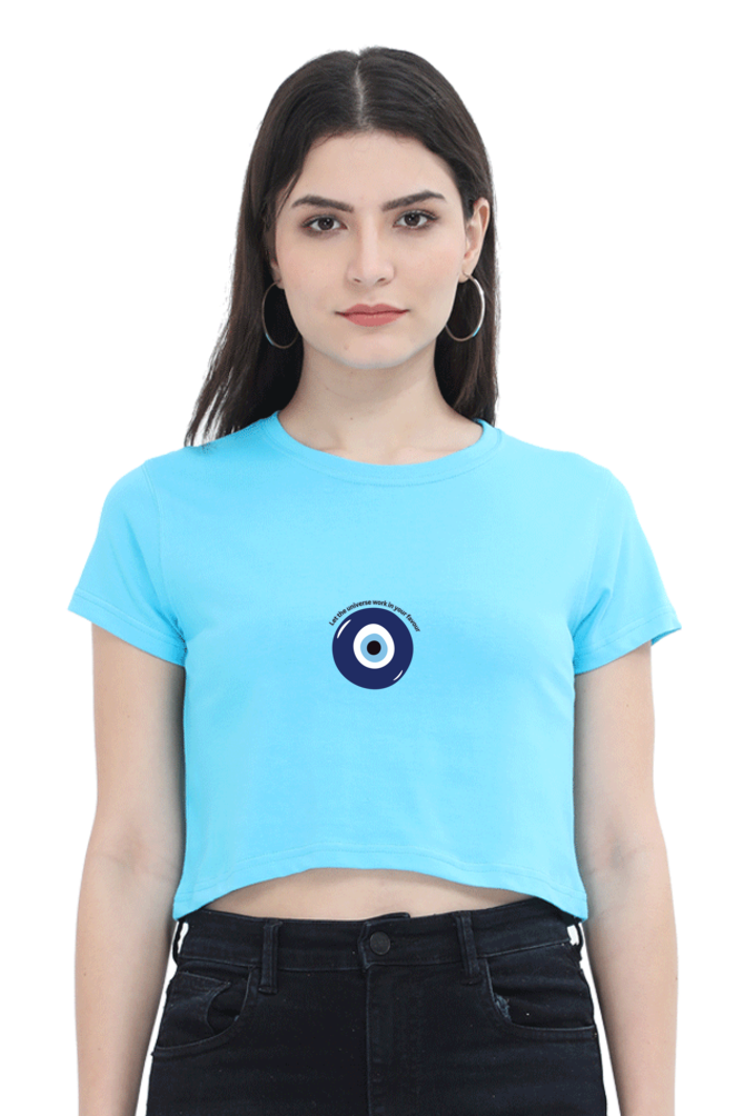 Evil Eye Printed Crop Top For Women