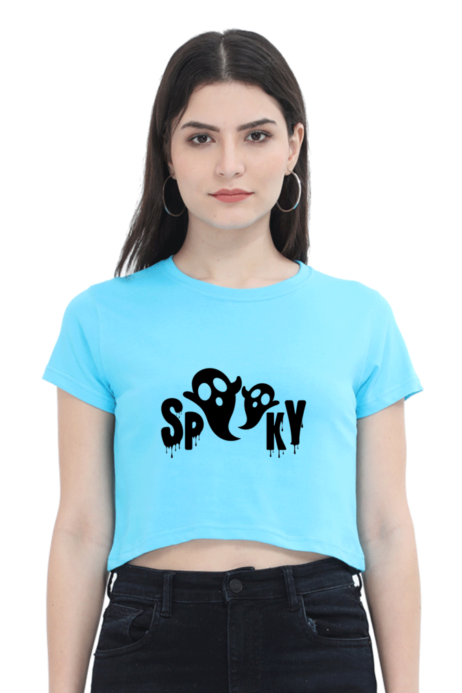 Spooky Printed Crop Top For Women