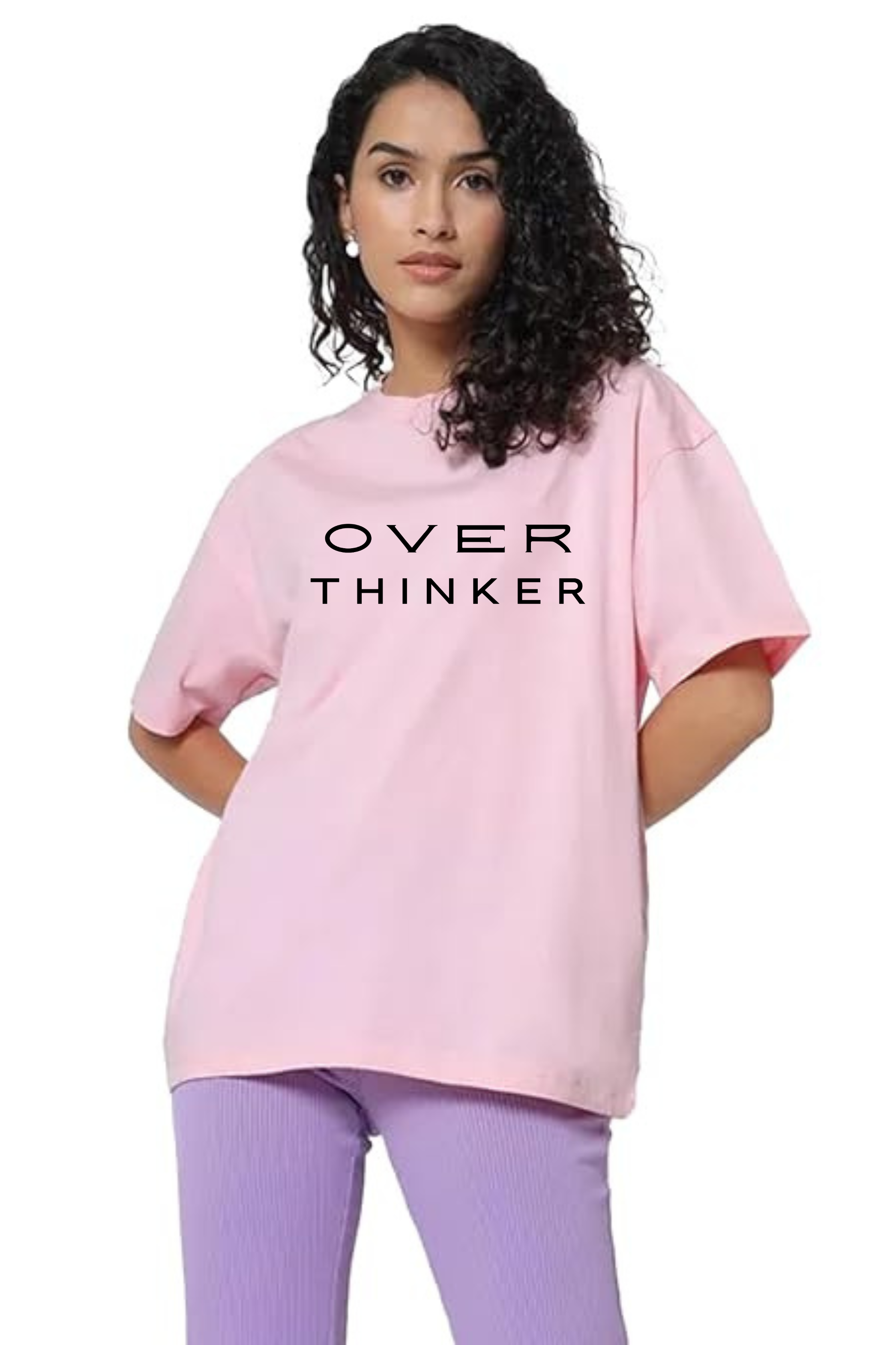 Overthinker Graphic Printed Classic Oversized T-shirt For Women 240GSM]