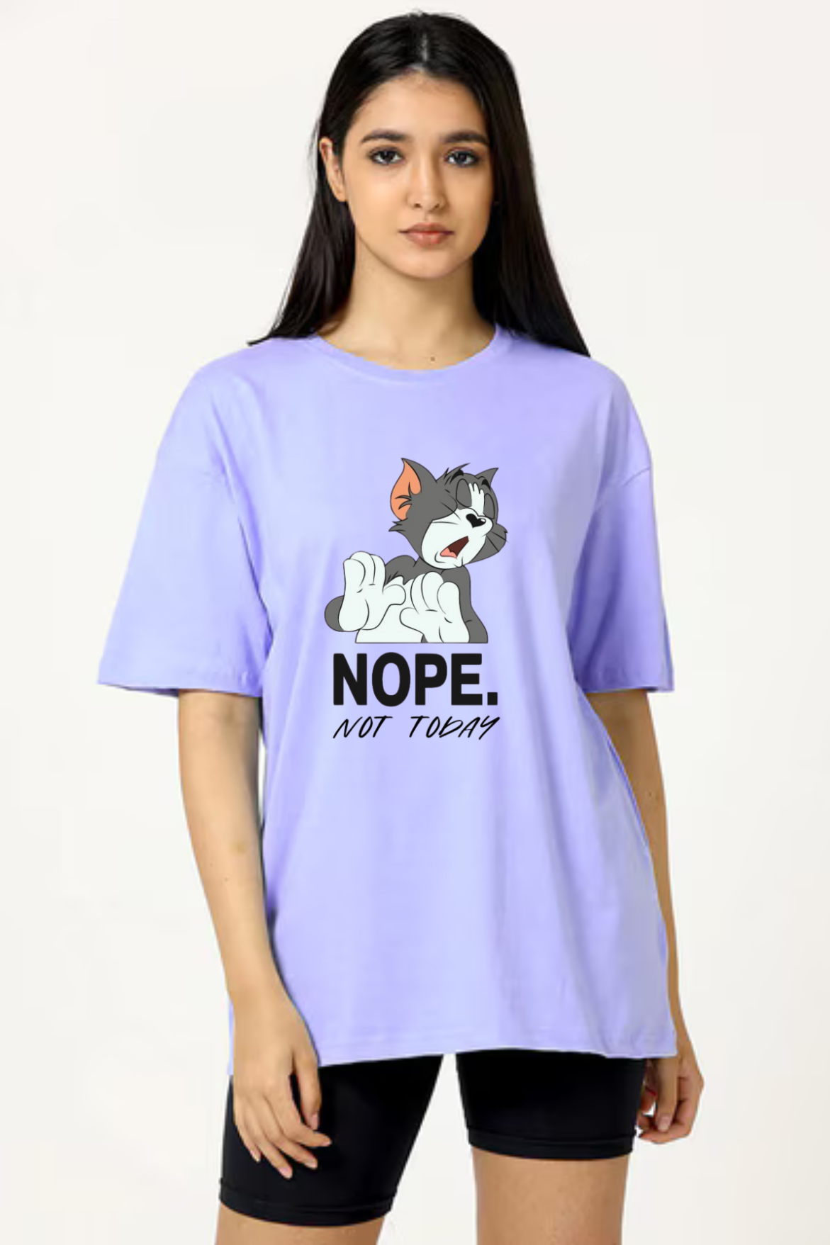 Nope Not Today Graphic Printed Classic Oversized T-shirt For Women [240GSM]