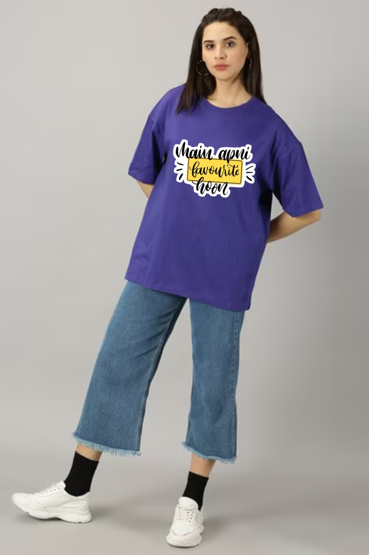 Main Apni Favourite Hoon Graphic Printed Classic Oversized T-shirt For Women [240GSM]