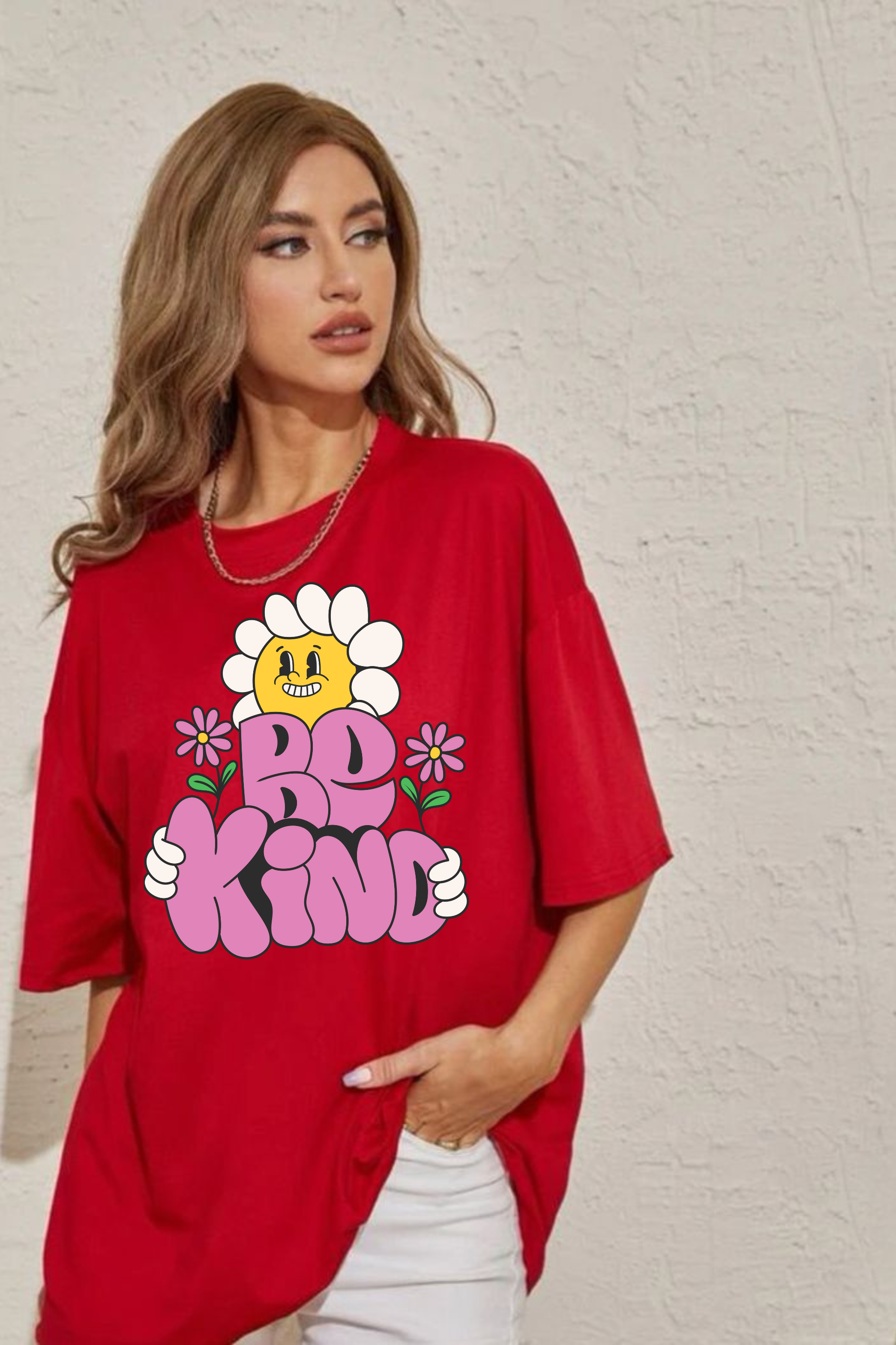 Be Kind Graphic Classic Oversized T-shirt for Women [240 GSM]