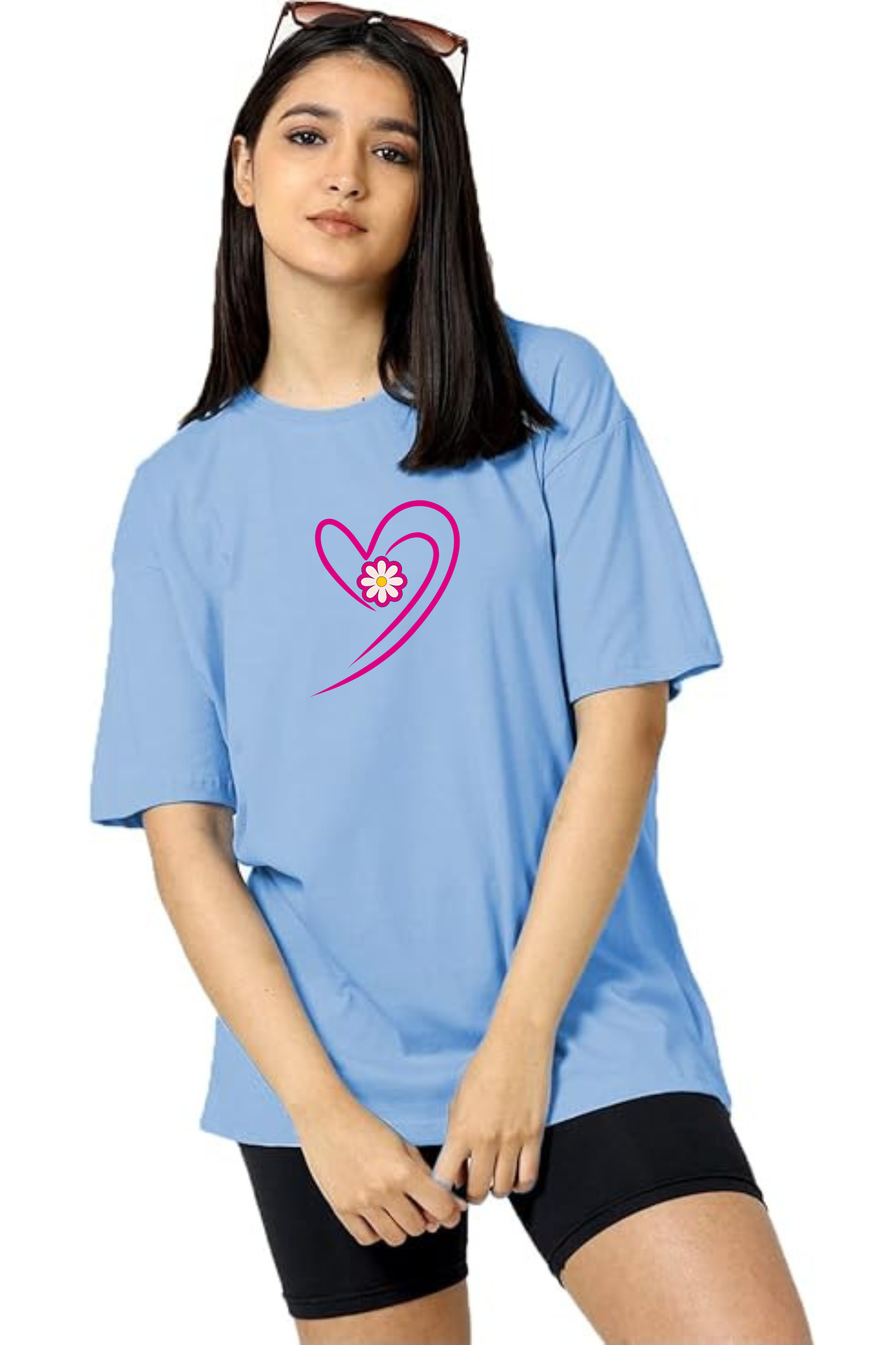 Love Never Fails  Classic Oversized Front and Back  Graphic Printed T-shirt for Women[240GSM]