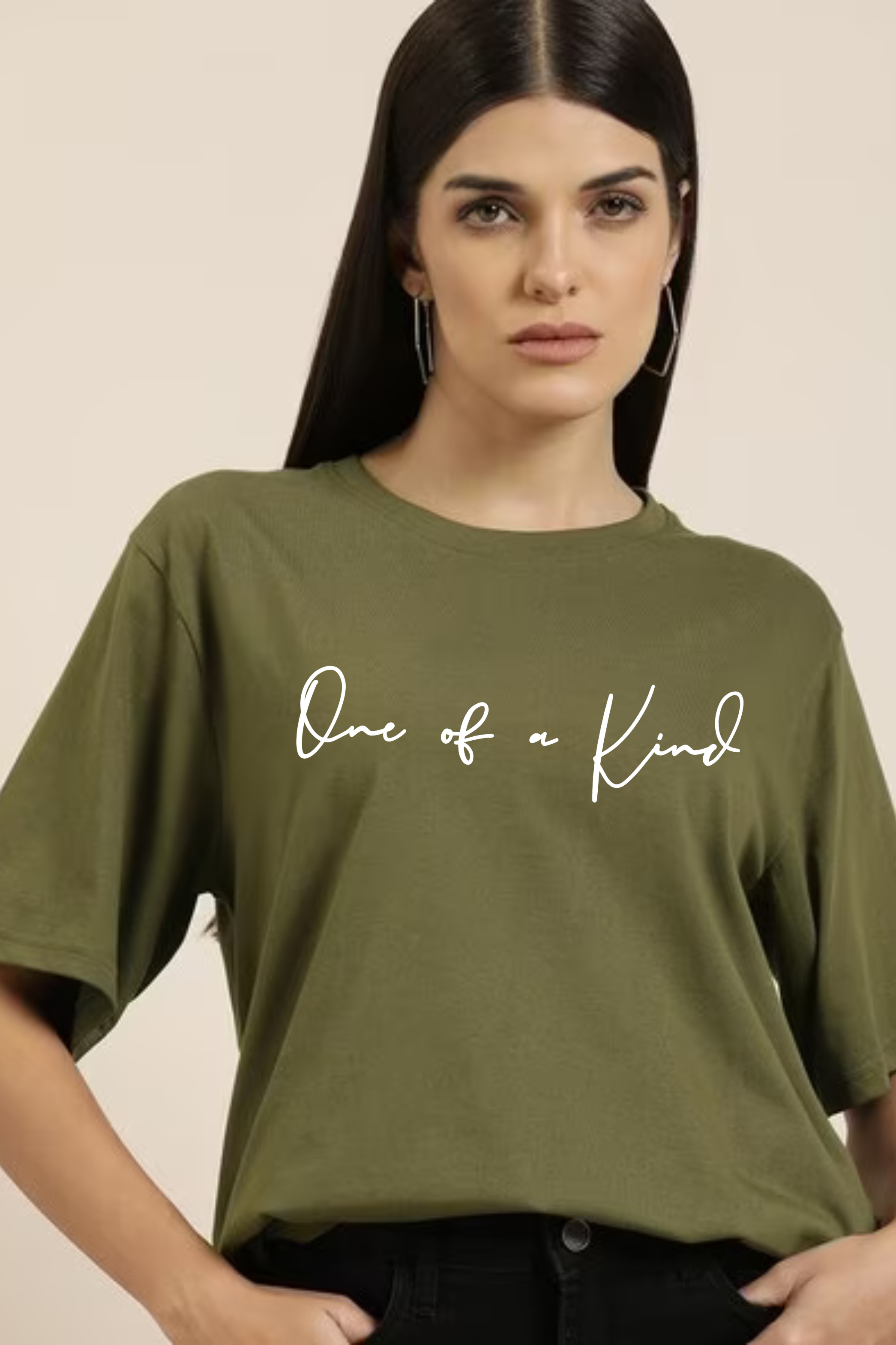 One Of A Kind Graphic Printed Classic Oversized T-shirt For Women [240GSM]