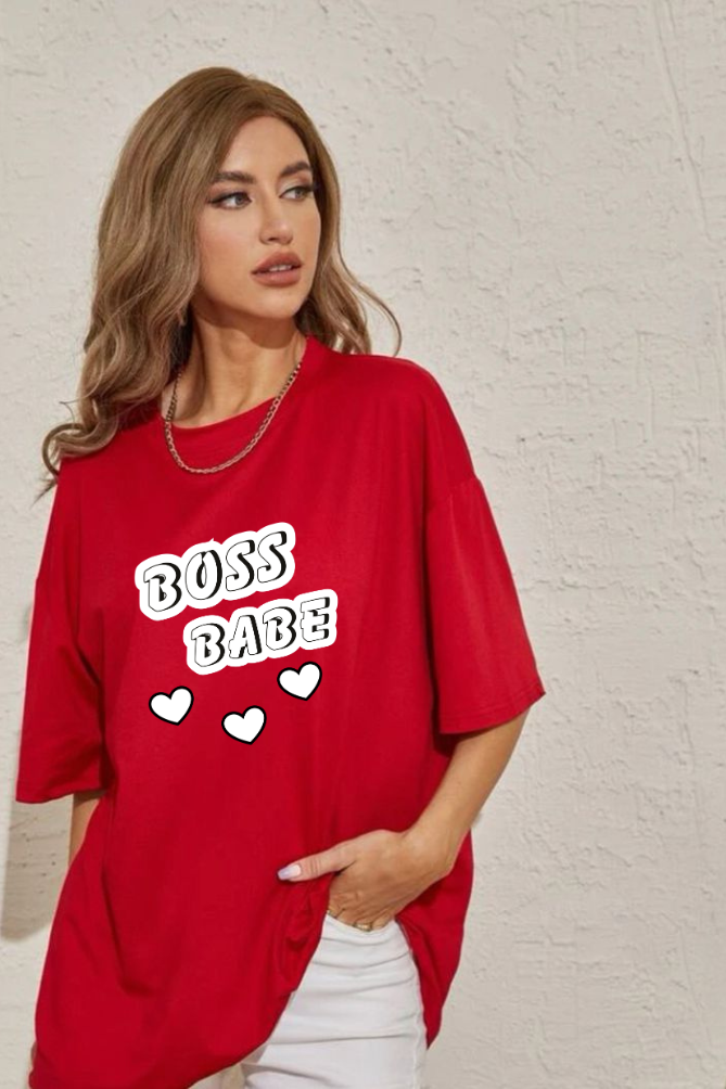 Boss Babe Classic Oversized T-shirt for Women [240 GSM]