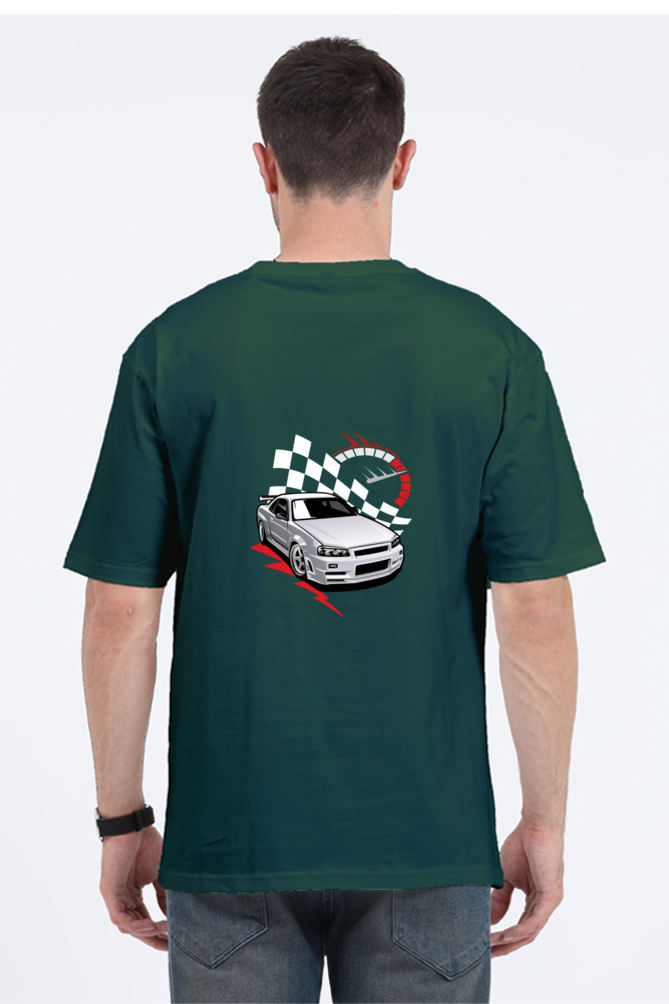 Speed Car Graphic Printed Classic Oversized T-shirt for Men [240gsm]