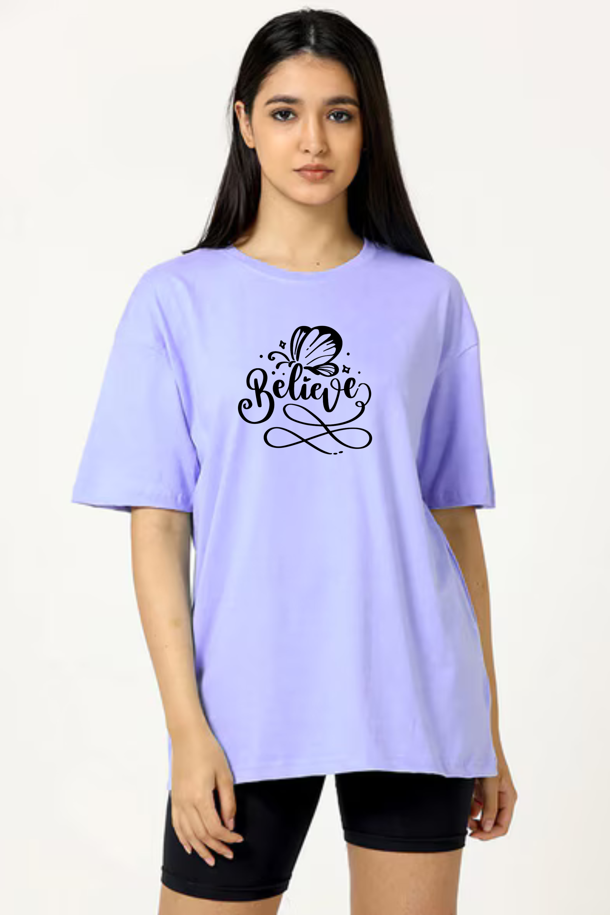 Believe Graphic Printed Classic Oversized T-shirt For Women [240GSM]
