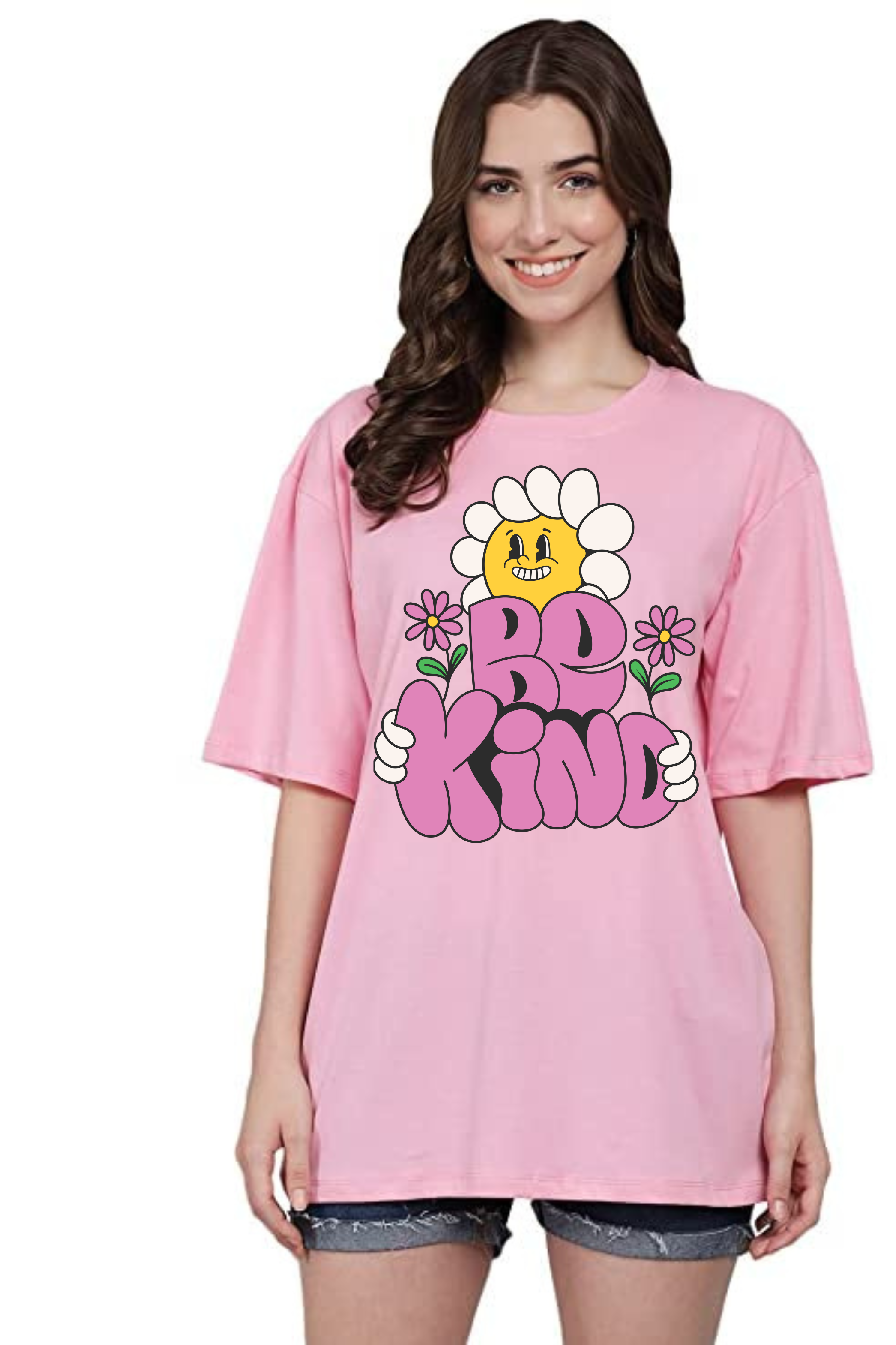 Be Kind Graphic Classic Oversized T-shirt for Women [240 GSM]