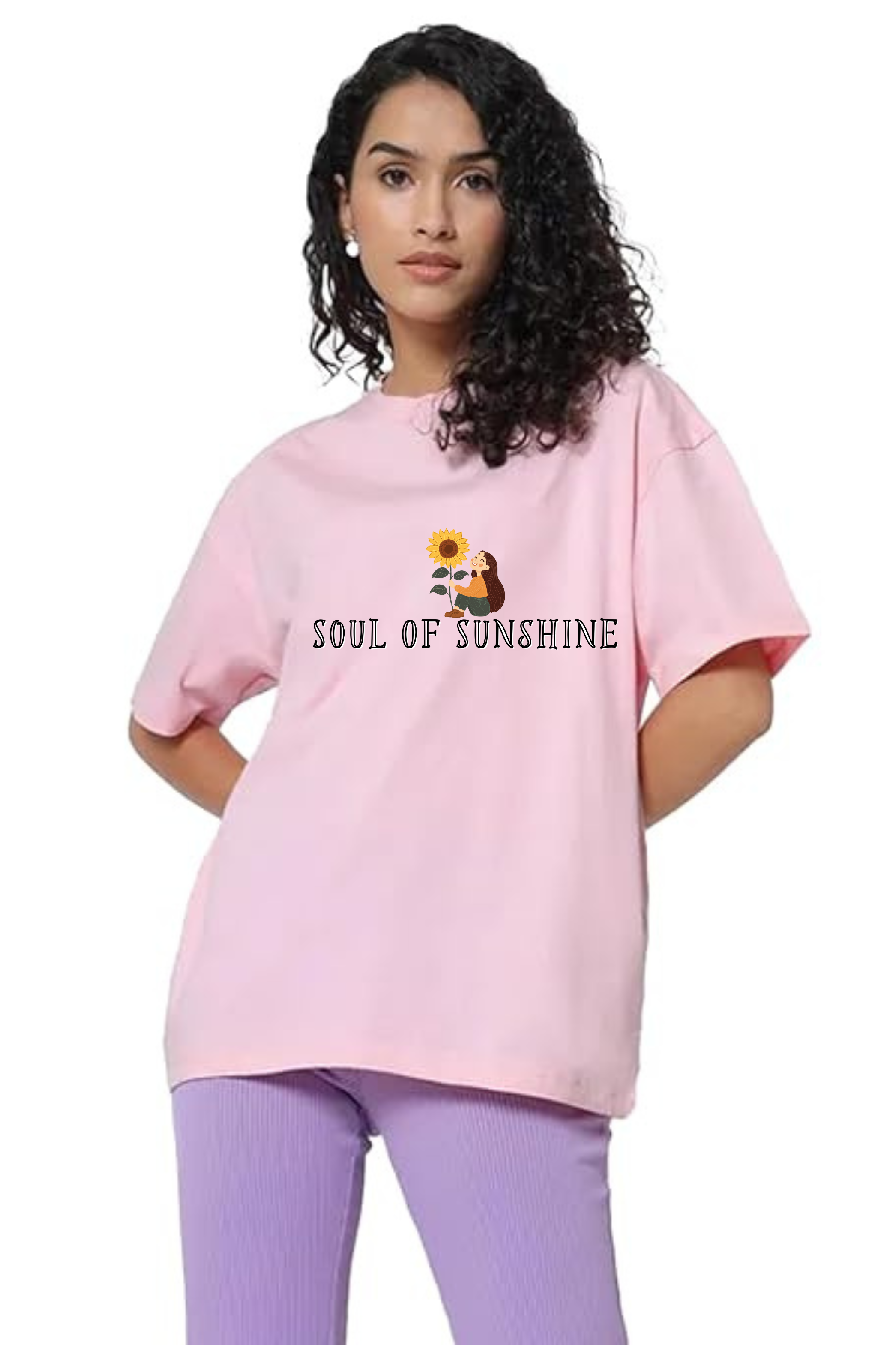 Soul Of Sunshine Graphic Printed Classic Oversized T-shirt For Women [240GSM]