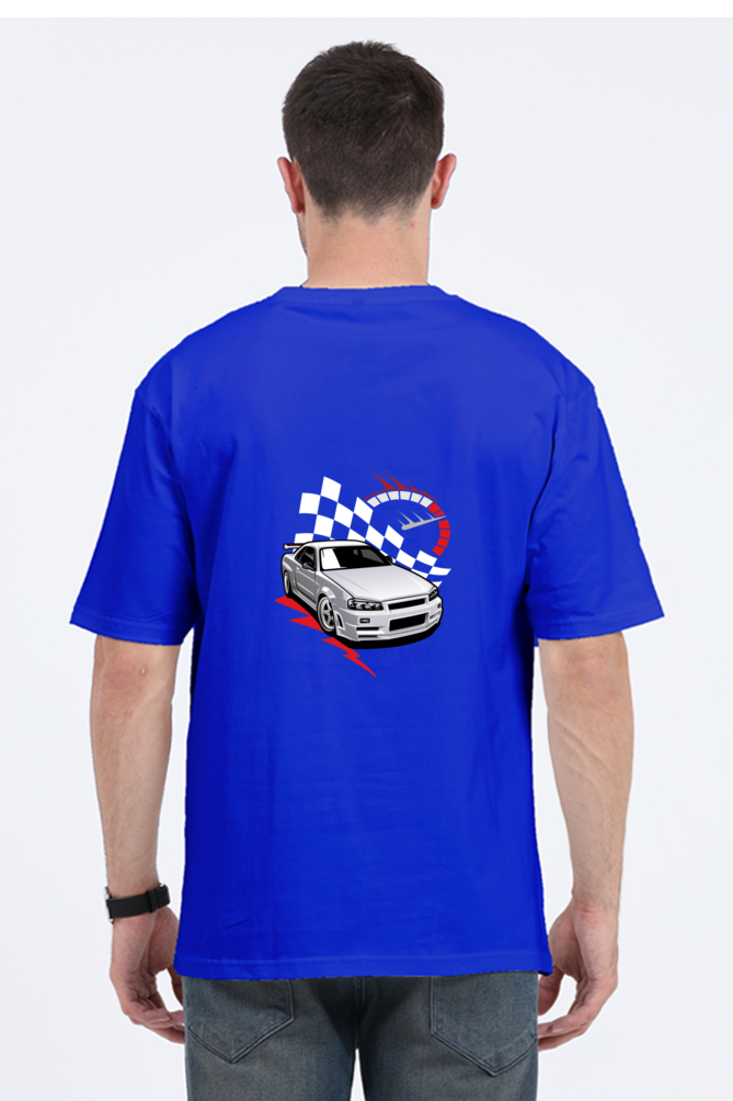 Speed Car Graphic Printed Classic Oversized T-shirt for Men [240gsm]