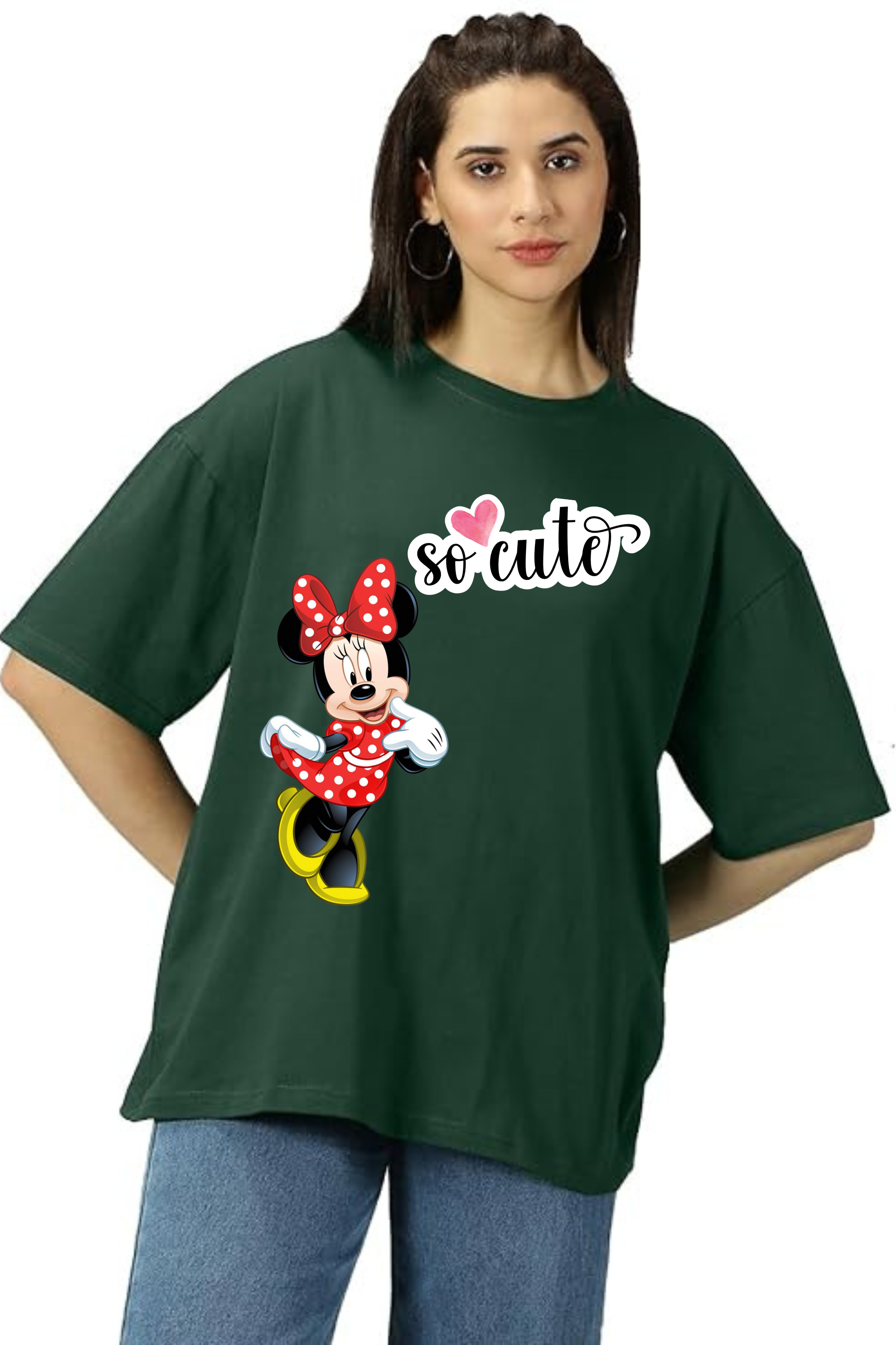 So Cute Mini Graphic Classic Oversized T-shirt for Women [240 GSM]