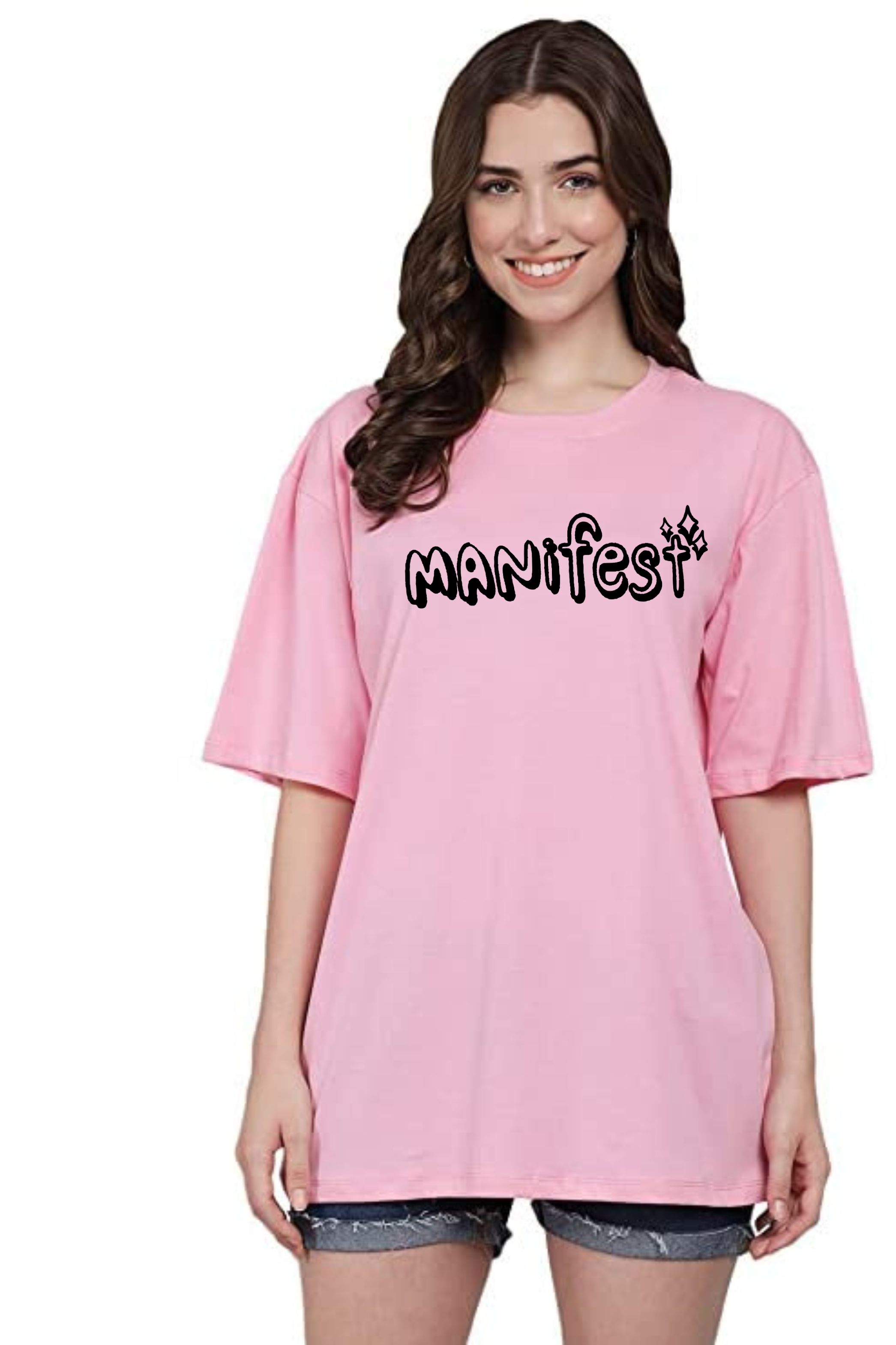 Manifest Graphic Printed Classic Oversized T-shirt For Women [240GSM]