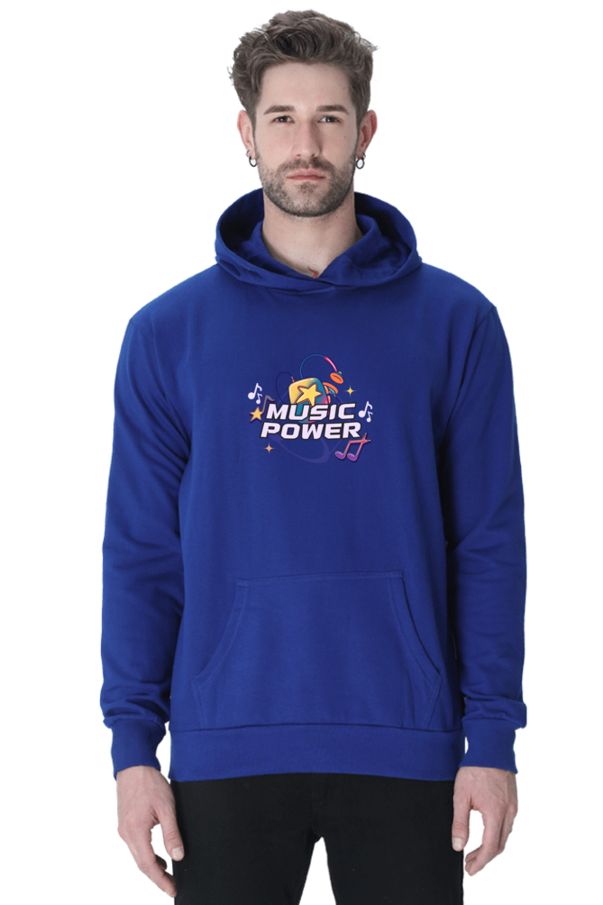 Music Is Power Graphic Printed Hoodie For Men  [Light Weighted 300 GSM ]