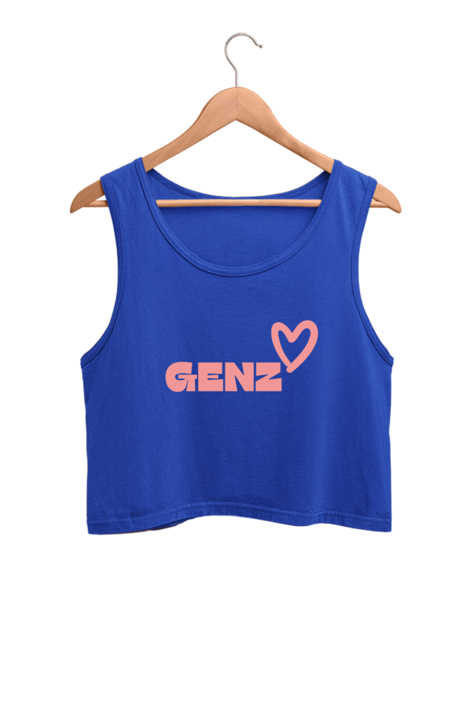 Genz Printed Crop Tank Top For Women