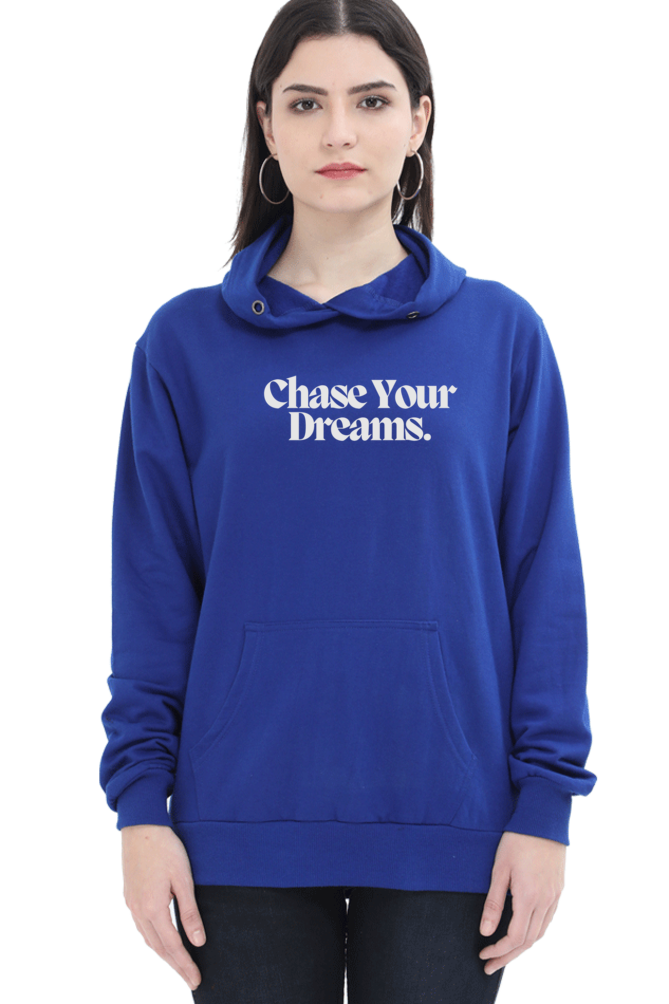 Chase Your Dream Graphic Printed Hoodie For Women [Light Weighted 300 GSM ]