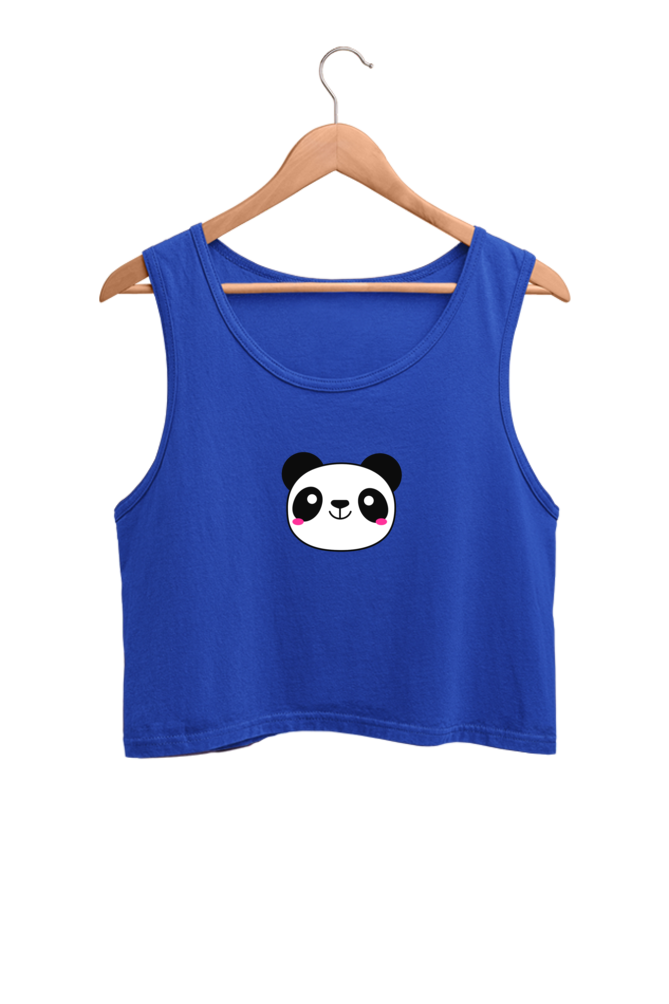 Panda Printed Crop Tank Top For Women
