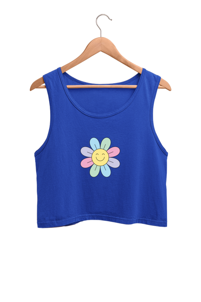 Happy Printed Crop Tank Top For Women