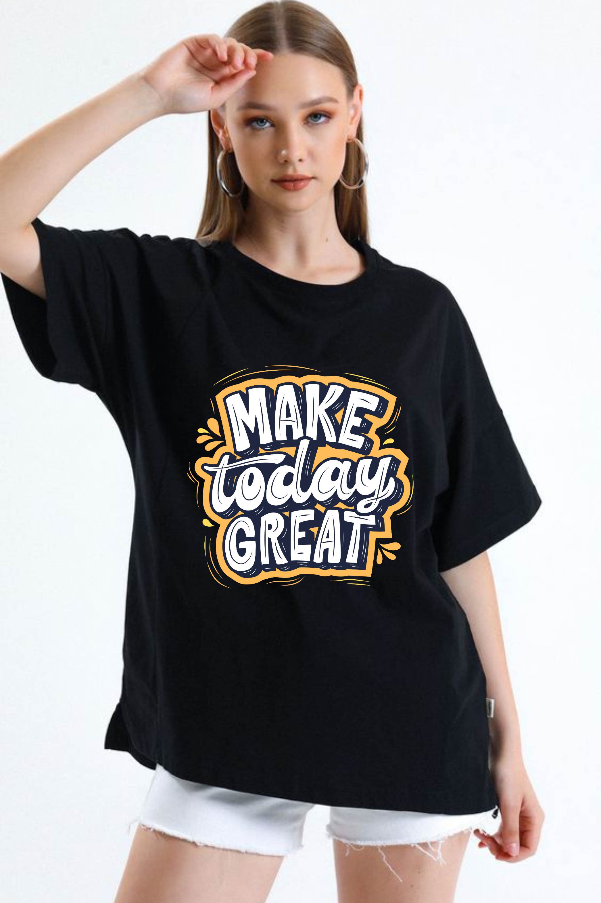 Unisex Graphic Make Today Great  Printed Classic Oversized T-shirt 240GSM]